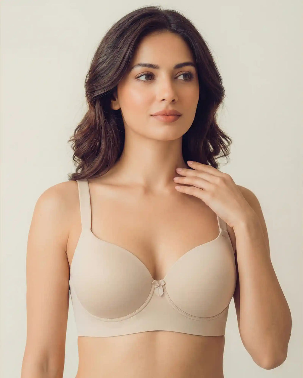 Polyamide Non-Wired Maximiser Push Up Bonded Bra (Level-2 Padding) with 3/4th Coverage  (SB-95107) (Skin)