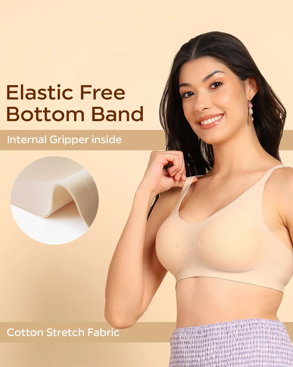 Swanz  Bonded Breathable Cotton Padded Full-Coverage Bra (SB-938-Skin)