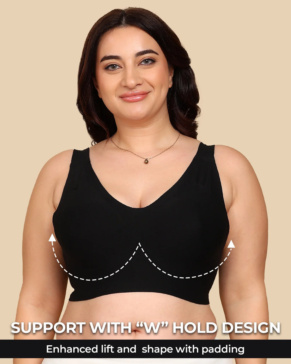 Swanz  Bonded Breathable Cotton Plus-Size Padded Full-Coverage Bra (TW-SB-918)