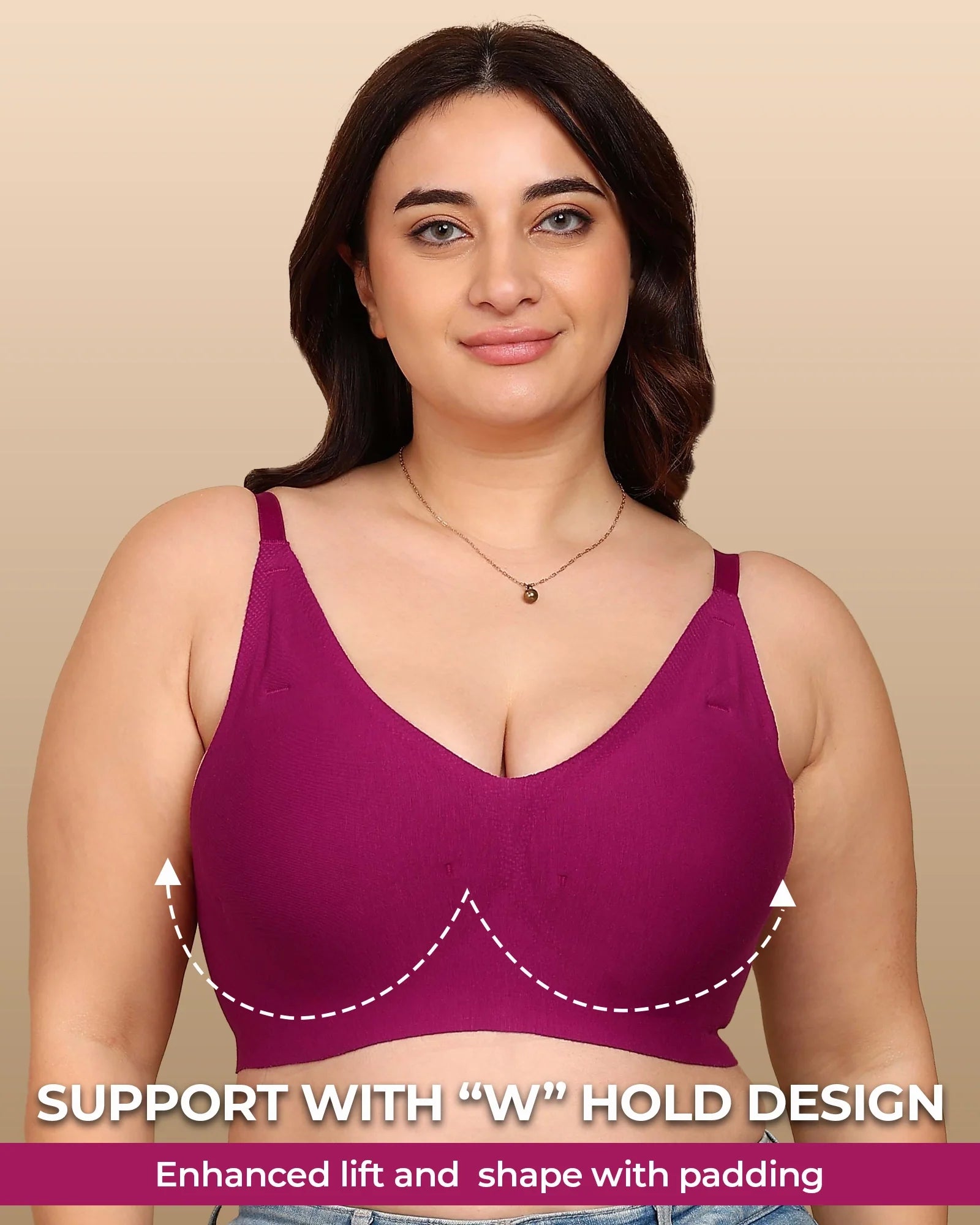 Swanz  Bonded Breathable Cotton Padded Full-Coverage Bra (SB-938)