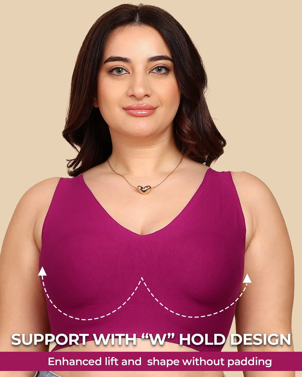Swanz  Bonded Breathable Cotton Plus-Size Full-Coverage Bra with Hidden Concealer (TW-SB-915)