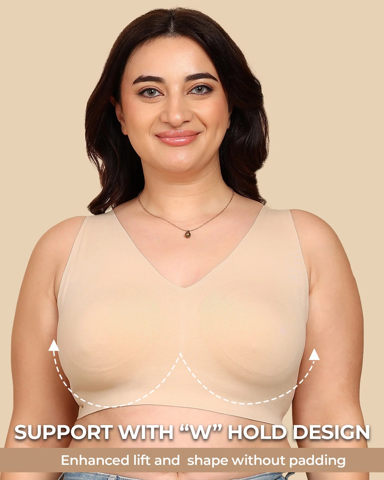 Swanz  Bonded Breathable Cotton Plus-Size Full-Coverage Bra with Hidden Concealer (TW-SB-915)