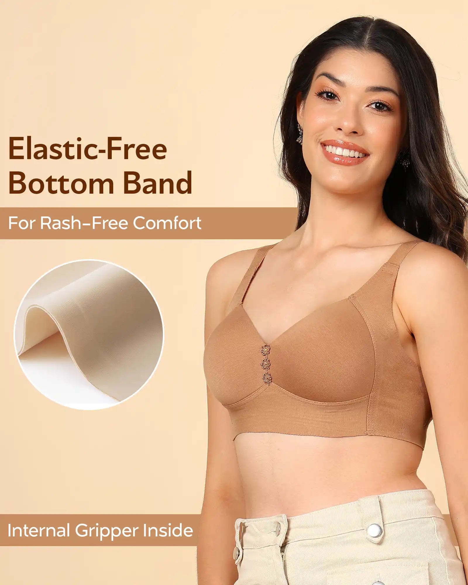 Swanz  Bonded Breathable Cotton Plus-Size Padded M-Frame Minimiser (SB-9203)