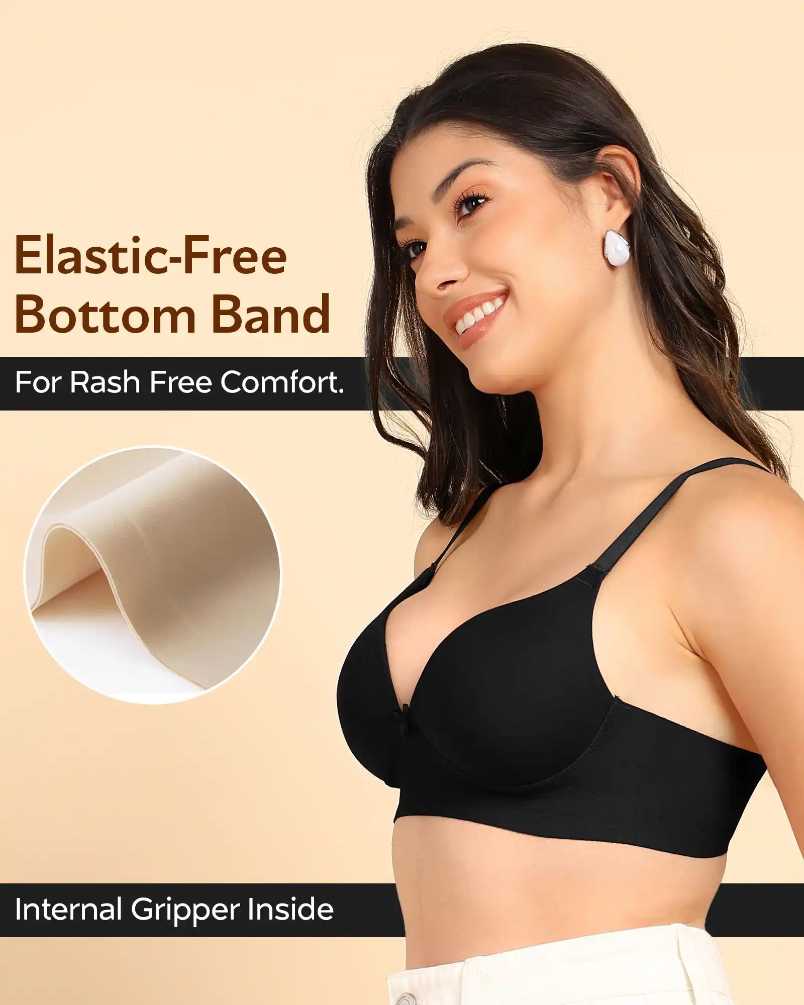 Swanz  Bonded Breathable Cotton Push-Up 3/4-Coverage Maximiser Bra (Level 2 Padding) (SB-97015)
