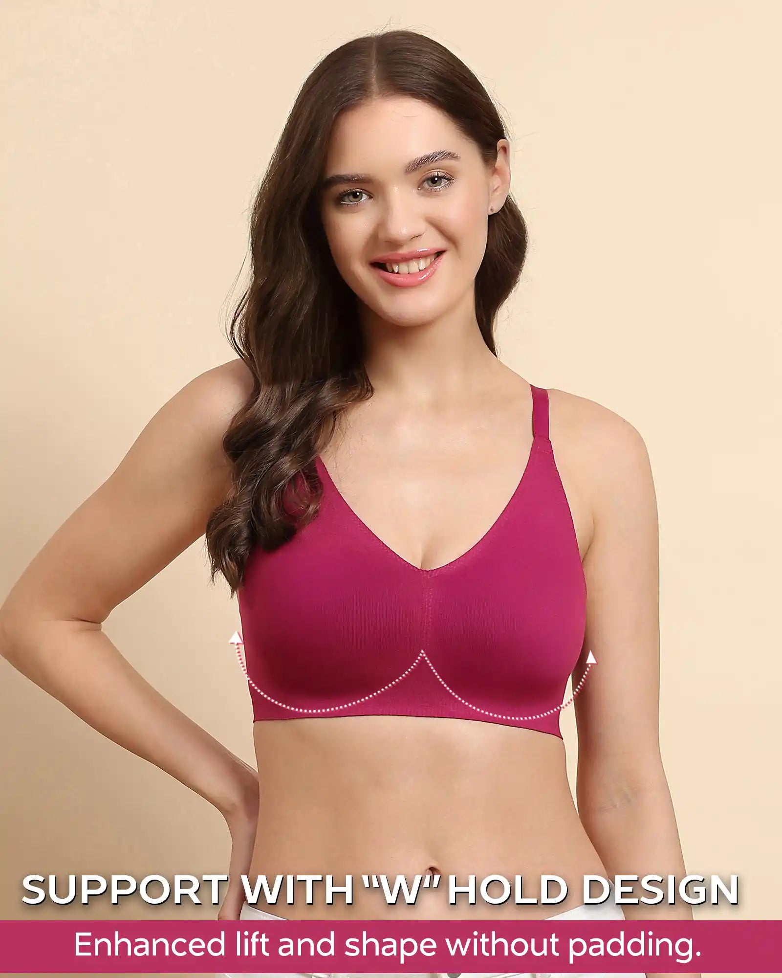 Swanz  Bonded Breathable Cotton Non-Padded Full-Coverage Bra with Hidden Concealer (SB-935)