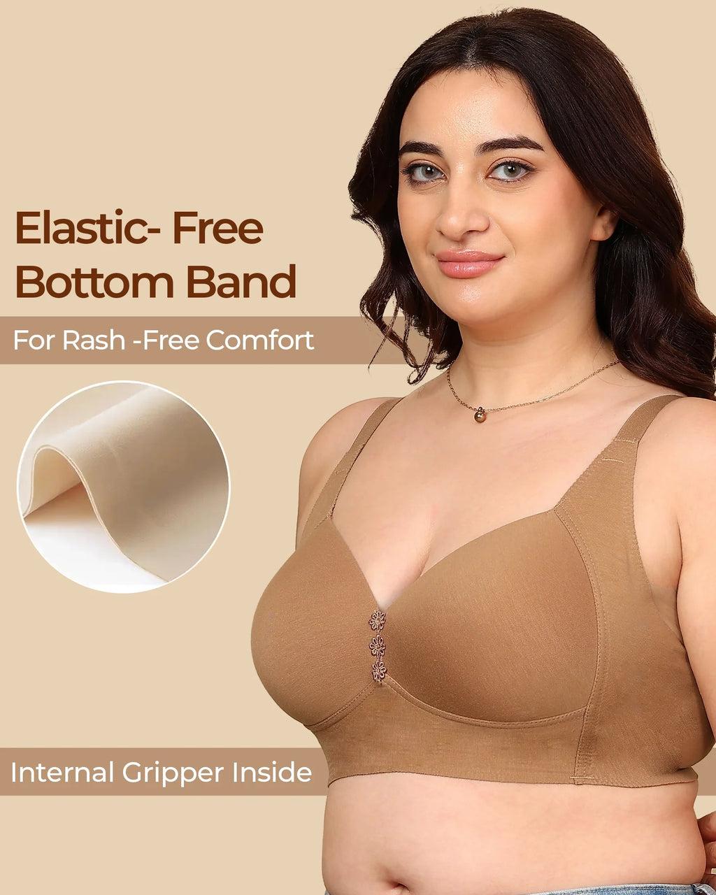 Swanz  Bonded Breathable Cotton Plus-Size Padded M-Frame Minimiser (SB-9203)