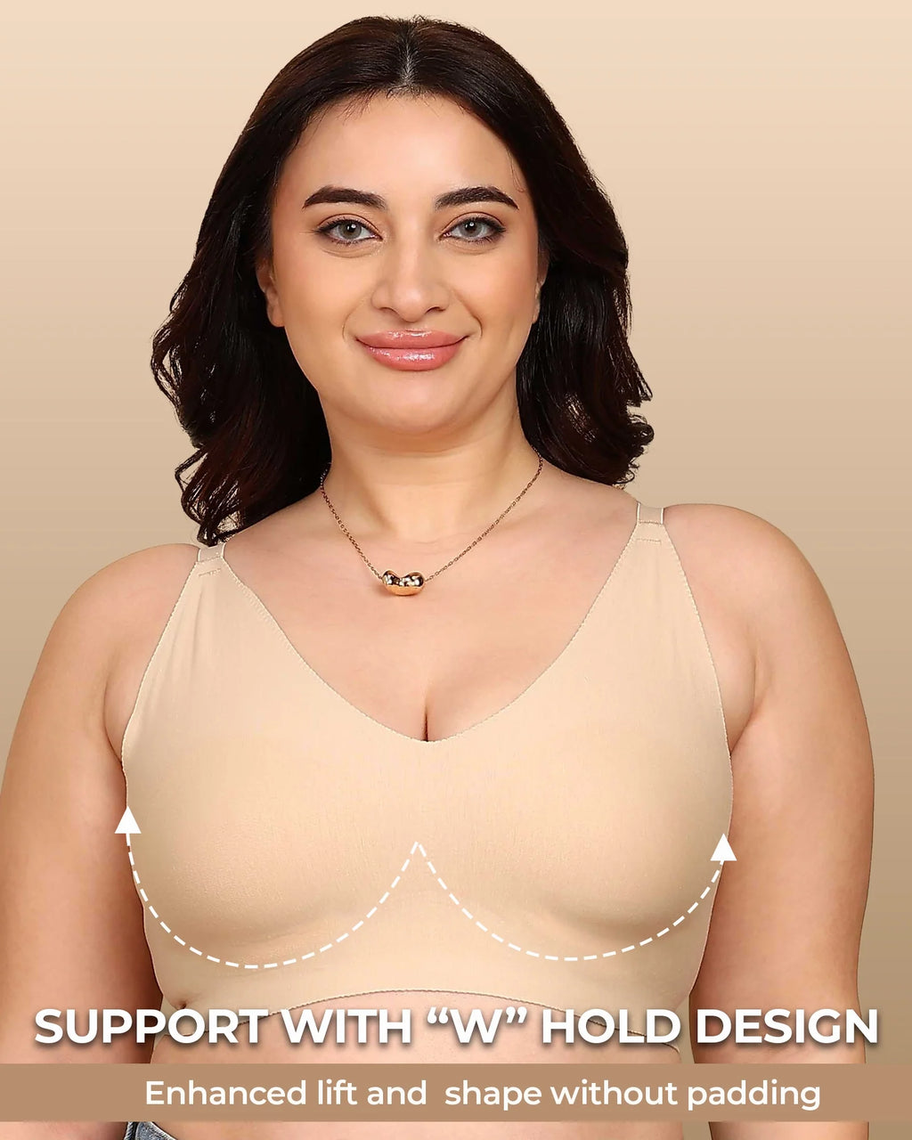 Swanz  Bonded Breathable Cotton Non-Padded Full-Coverage Bra with Hidden Concealer (SB-935)