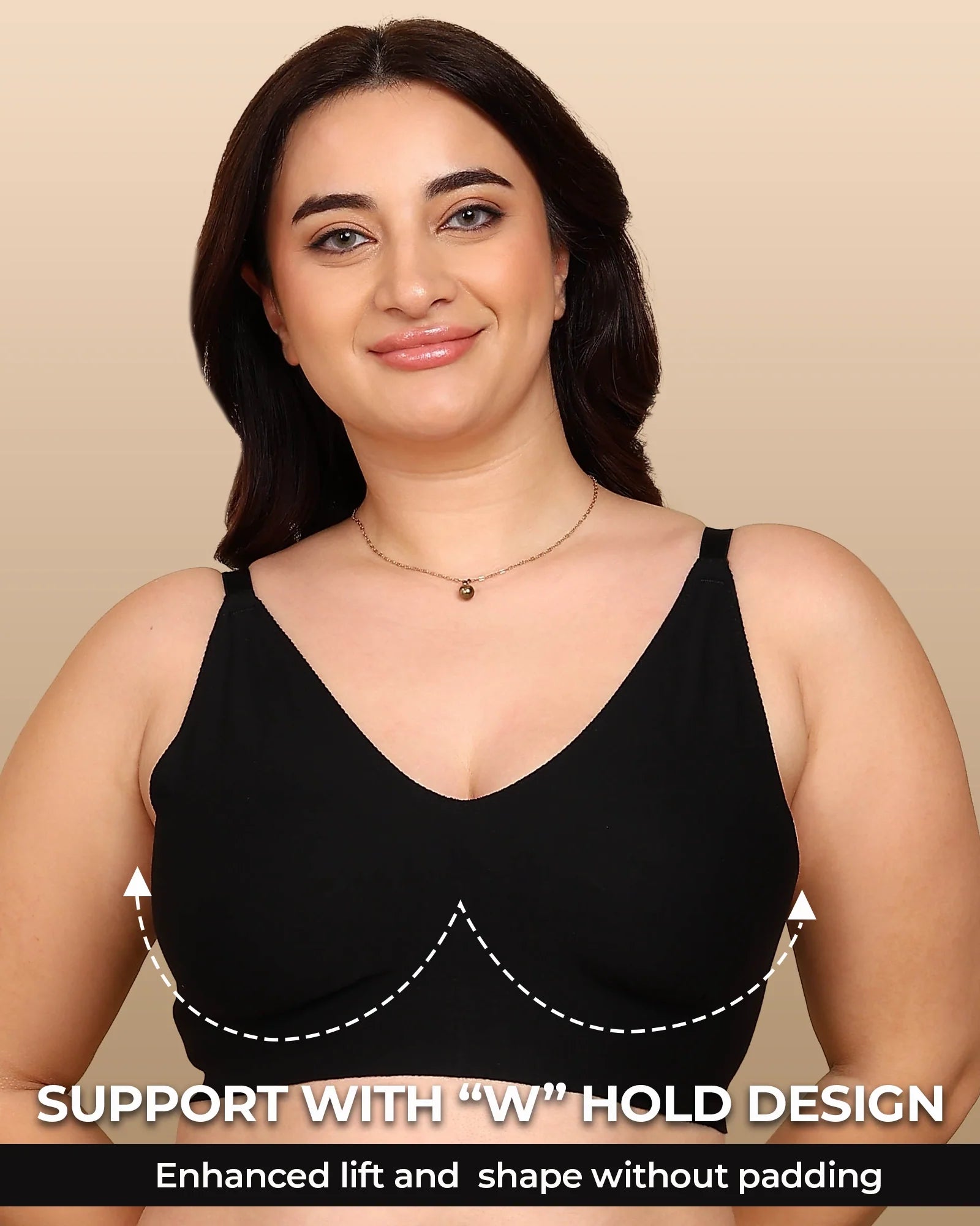 Swanz  Bonded Breathable Cotton Non-Padded Full-Coverage Bra with Hidden Concealer (SB-935)