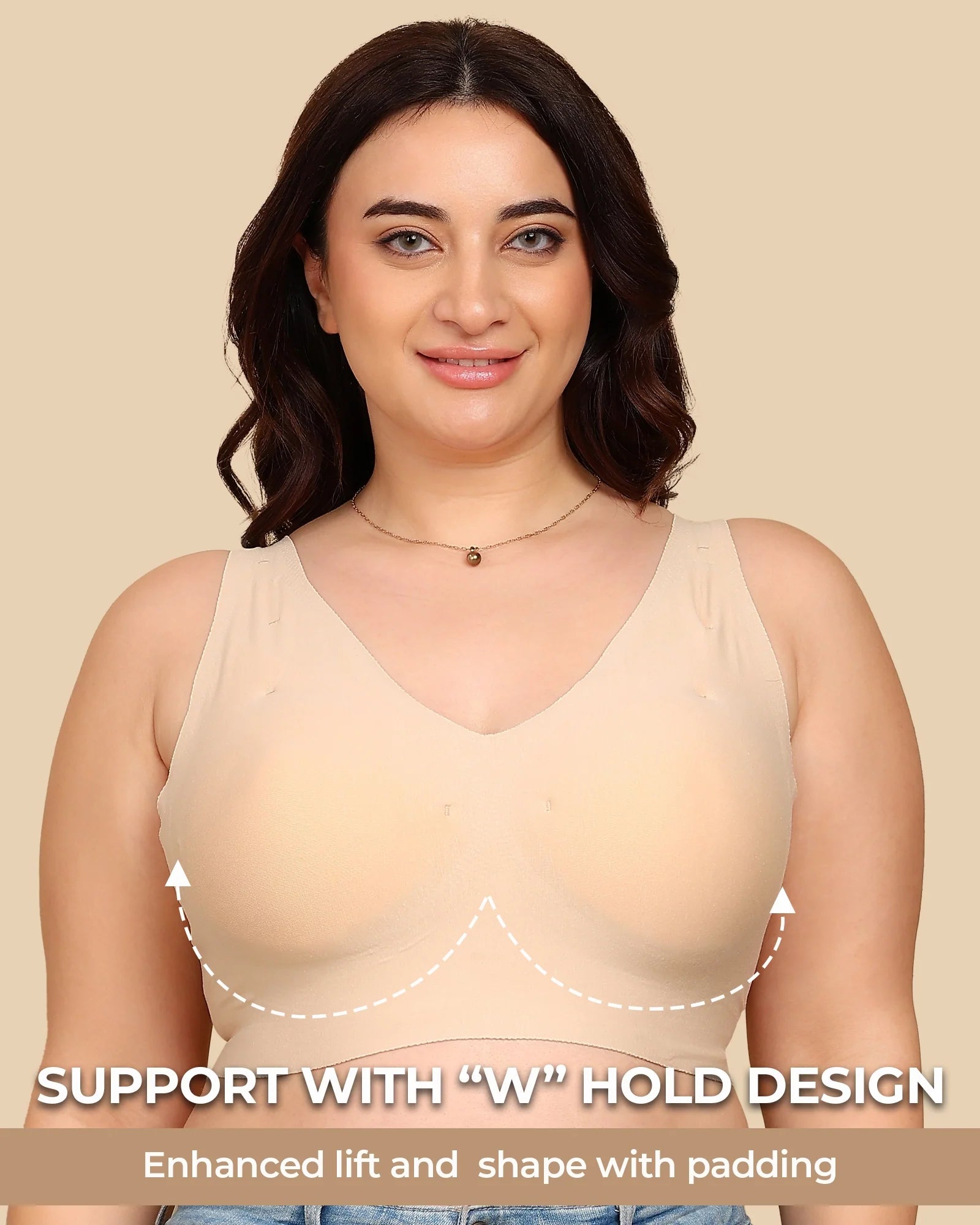 Swanz  Bonded Breathable Cotton Padded Full-Coverage Bra (SB-938)