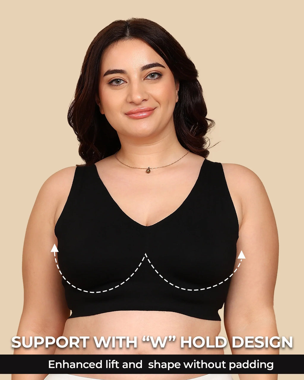 Swanz  Bonded Breathable Cotton Non-Padded Full-Coverage Bra with Hidden Concealer (SB-935)