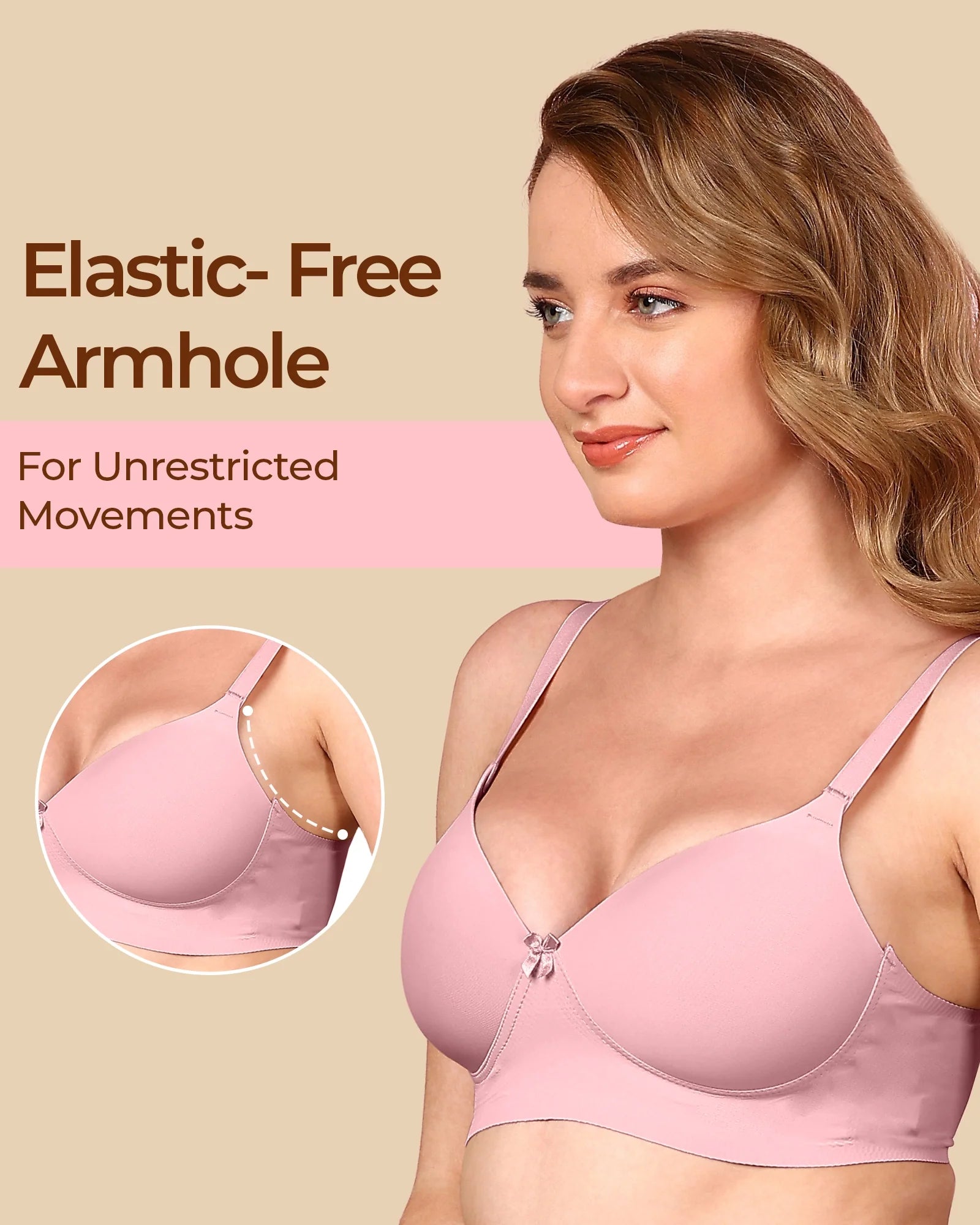 Swanz  Bonded Polyamide Lightly Padded Bra (Level 1 Padding) (SB-95991)