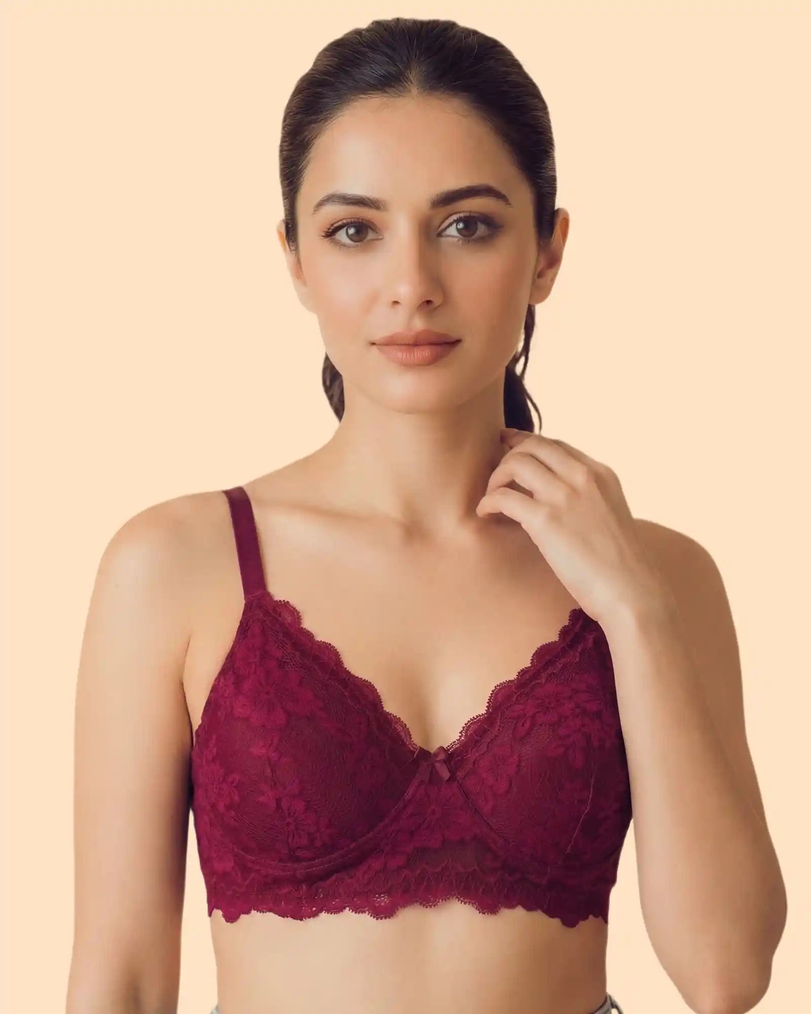 Cotton Padded Bonded Lace Bra (TW-SB-5805)