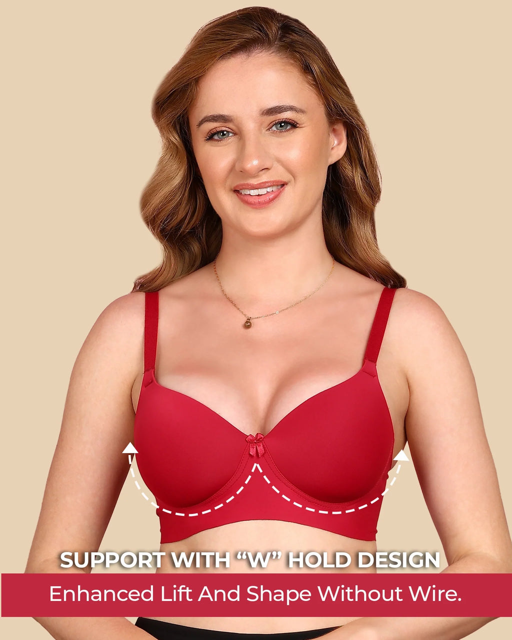Swanz  Bonded Polyamide Push-Up 3/4 Coverage Maximiser Bra (Level 2 Padding) (SB-95107)