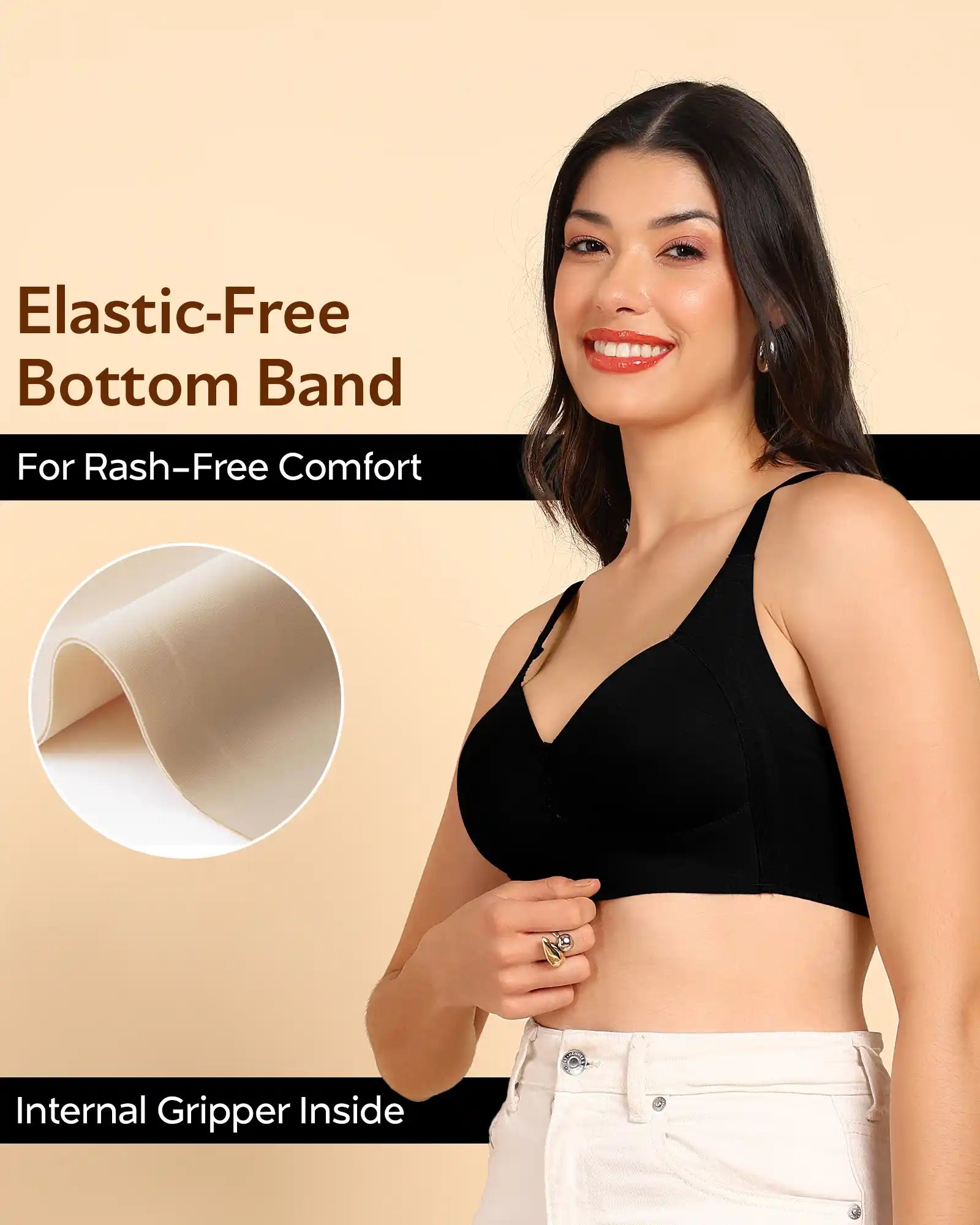 Swanz  Bonded Breathable Cotton Plus-Size Padded M-Frame Minimiser (SB-9203)