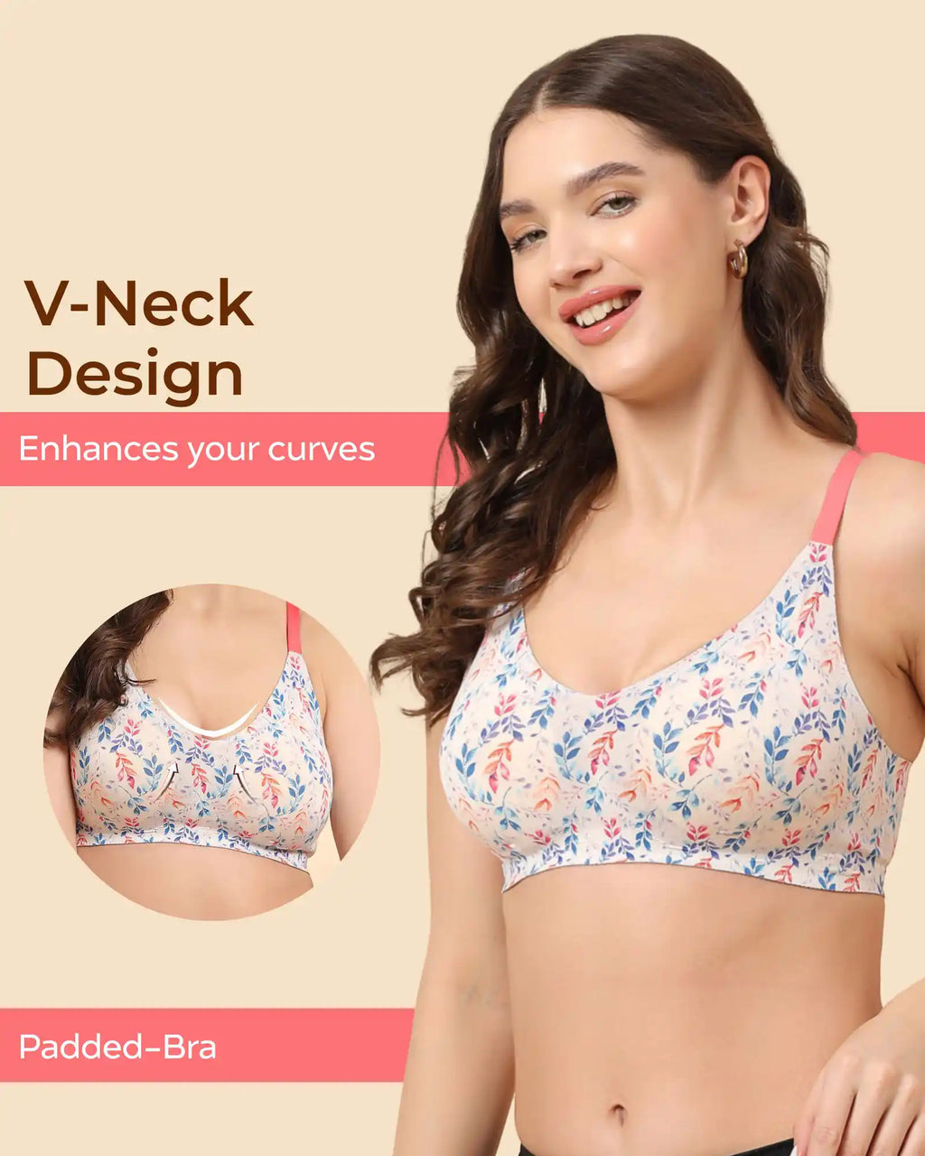 Swanz  Bonded Printed Full-Coverage Padded Bra (SB-68 PR)