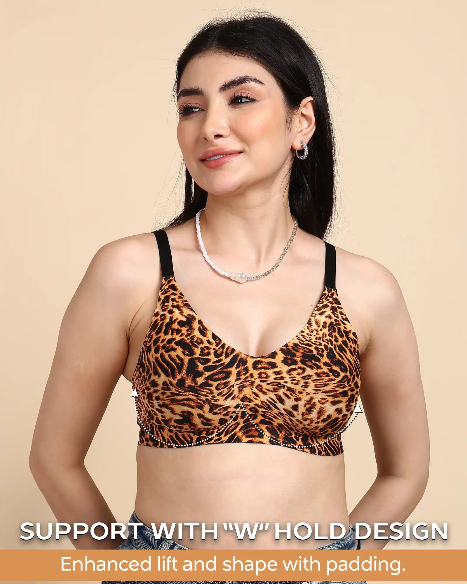 Swanz  Bonded Printed Full-Coverage Padded Bra (SB-6827 PR)