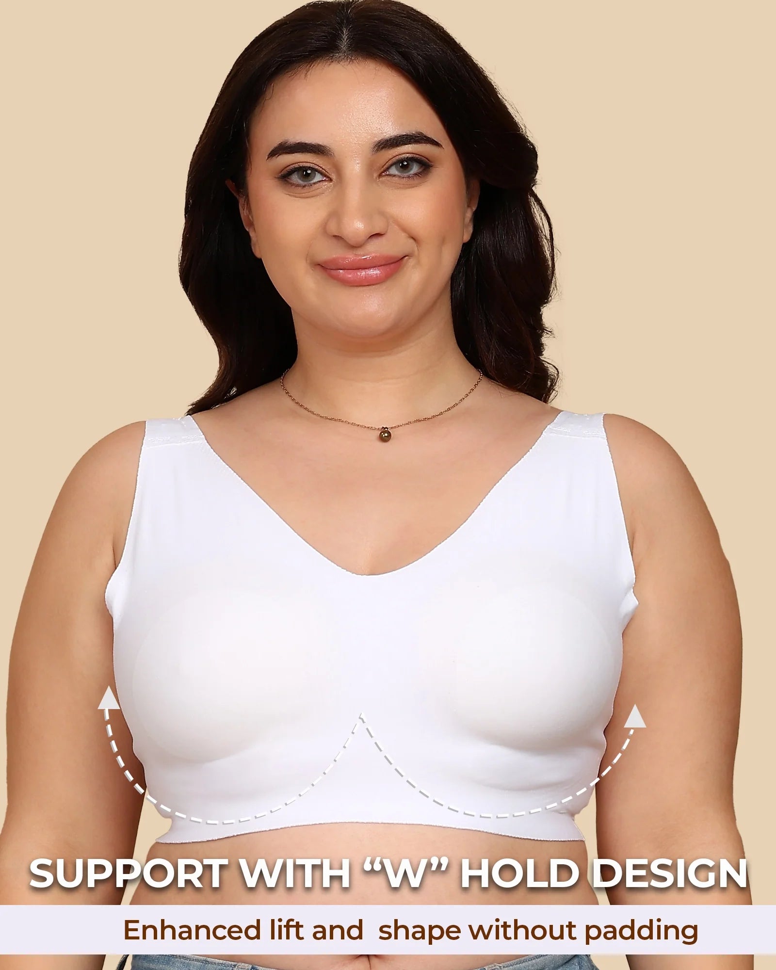Swanz  Bonded Breathable Cotton Plus-Size Full-Coverage Bra with Hidden Concealer (TW-SB-915)
