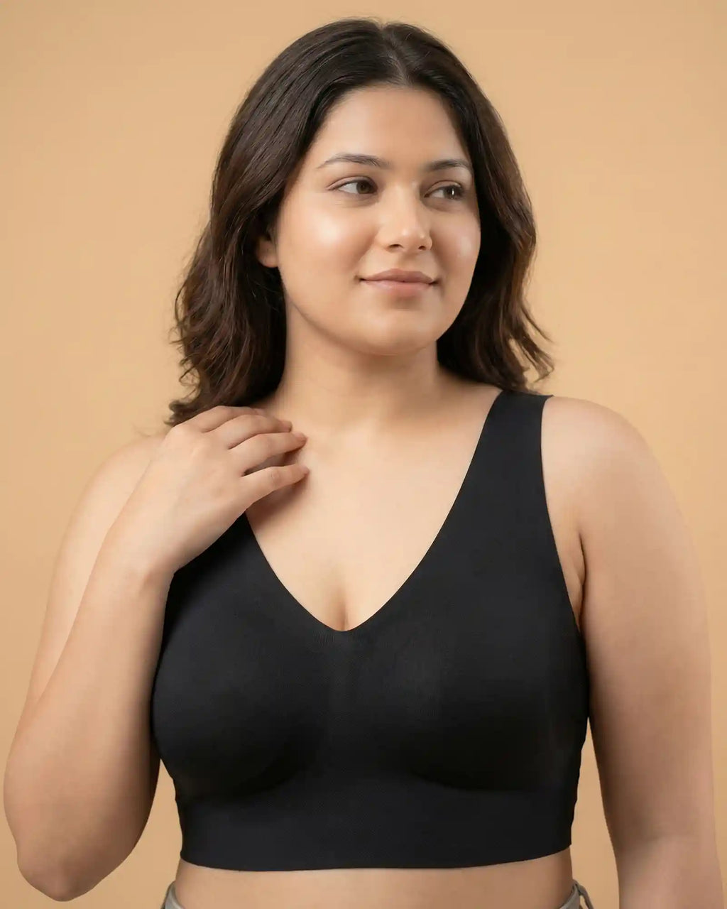 Cotton Non-Padded Full Coverage Bonded Bra (SB-935-Black)