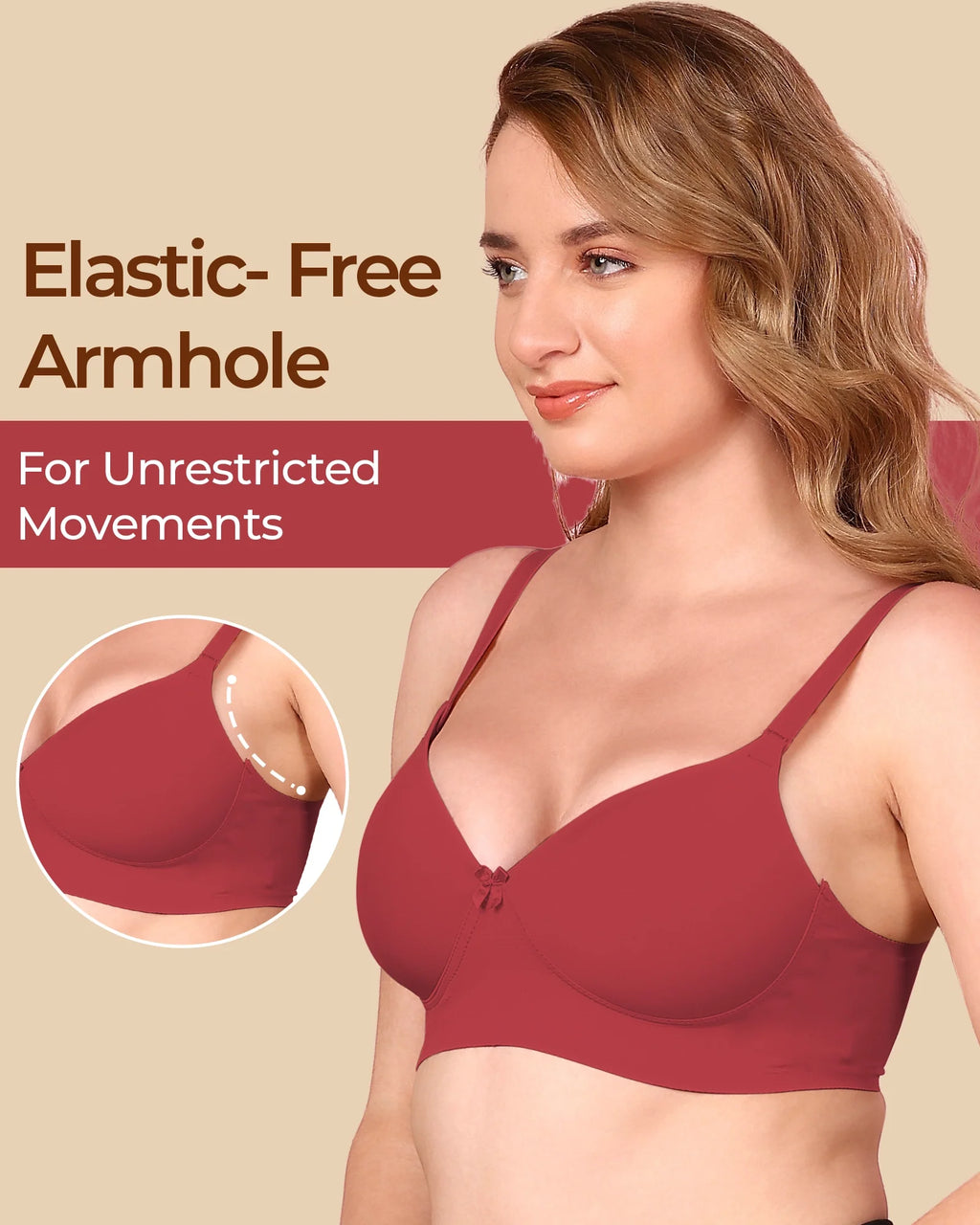 Swanz  Bonded Polyamide Lightly Padded Bra (Level 1 Padding) (SB-95991)