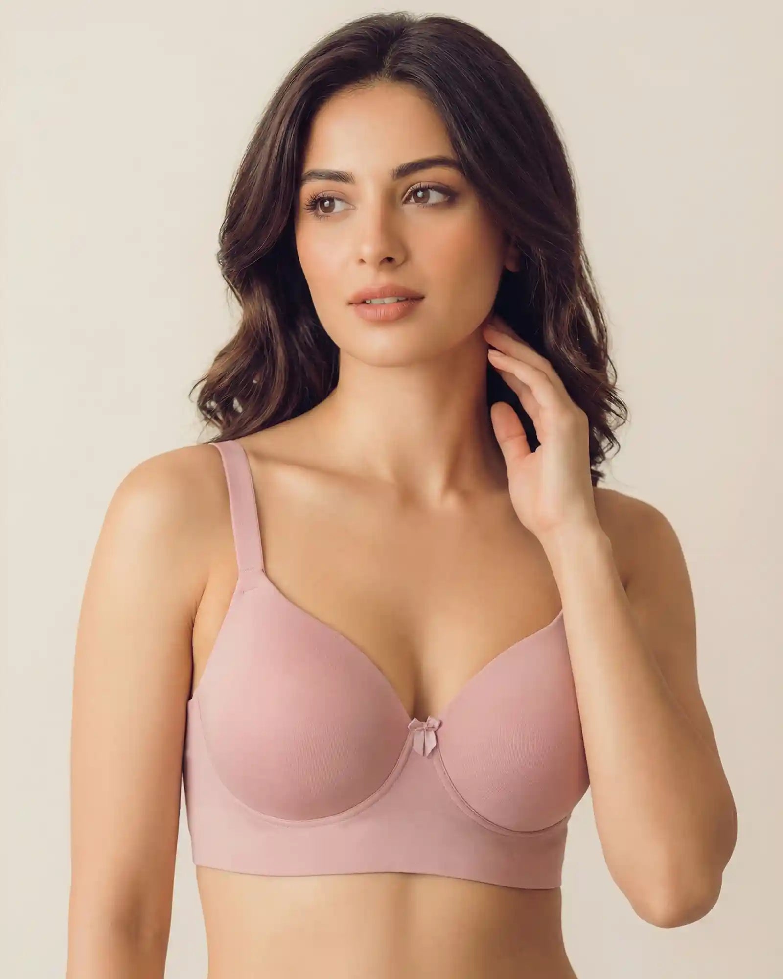 Everyday Lightly Padded Non-Wired Polyamide Bonded Bra (TW-95991 Plum)