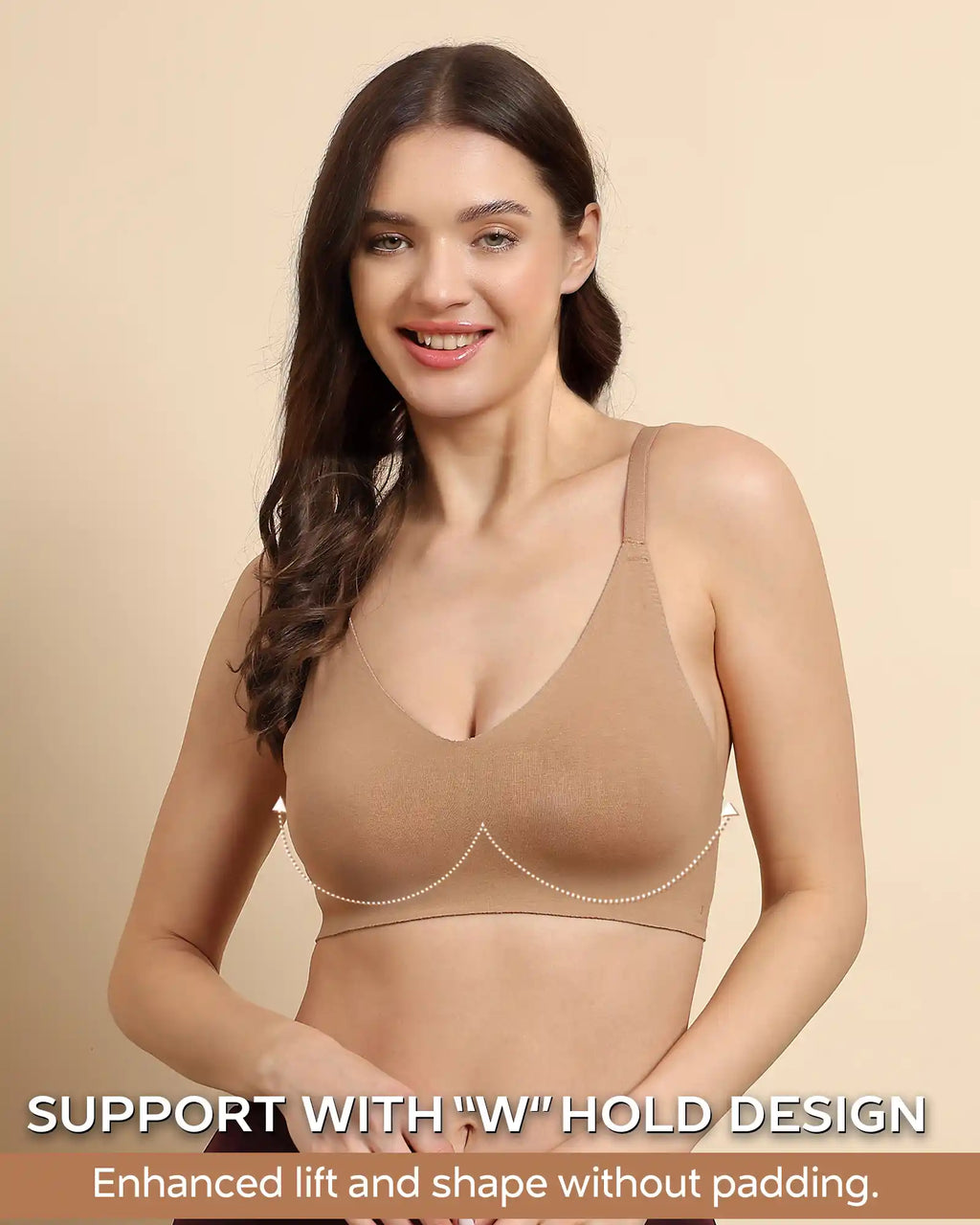 Swanz  Bonded Breathable Cotton Non-Padded Full-Coverage Bra with Hidden Concealer (SB-935)