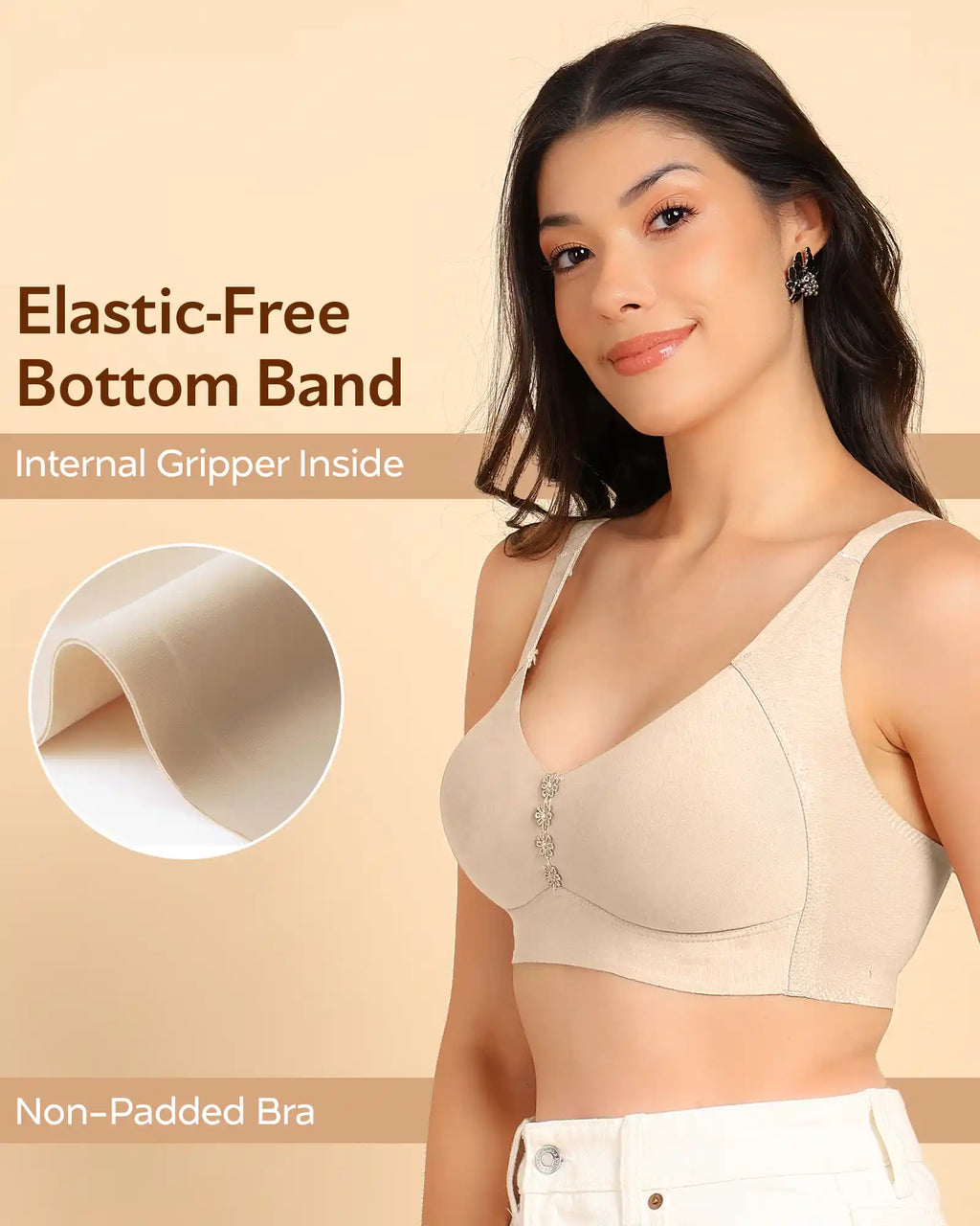 Swanz  Bonded Breathable Cotton Plus-Size Non-Padded M-Frame Minimiser with Hidden Concealer (SB-9303)