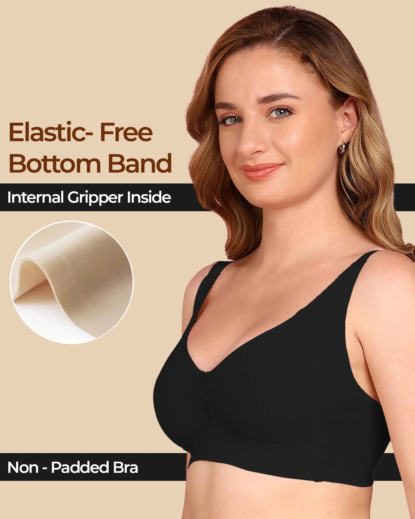 Swanz  Bonded Breathable Cotton Plus-Size Non-Padded M-Frame Minimiser with Hidden Concealer (SB-9303)
