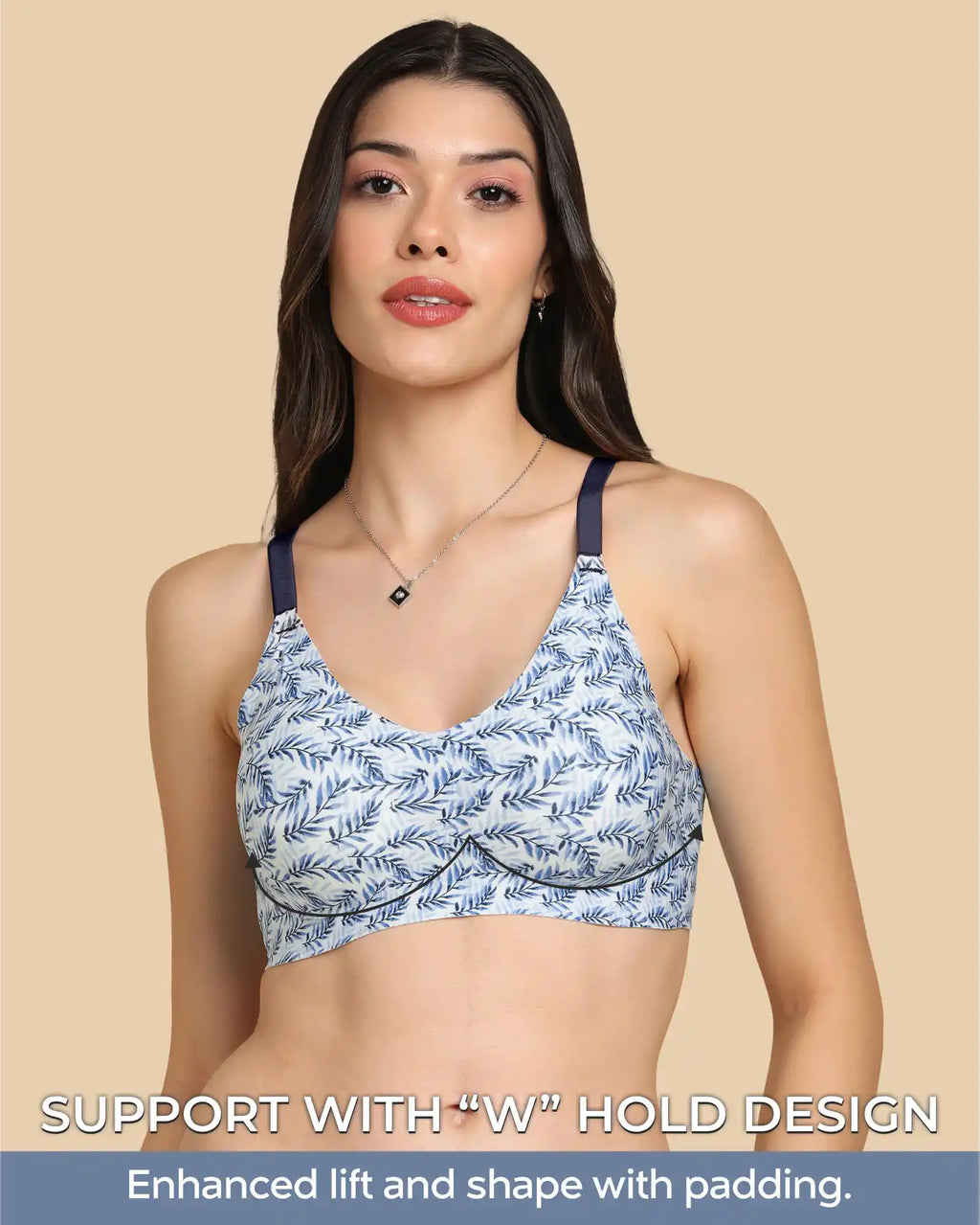 Swanz  Bonded Printed Full-Coverage Padded Bra (SB-6830 PR)