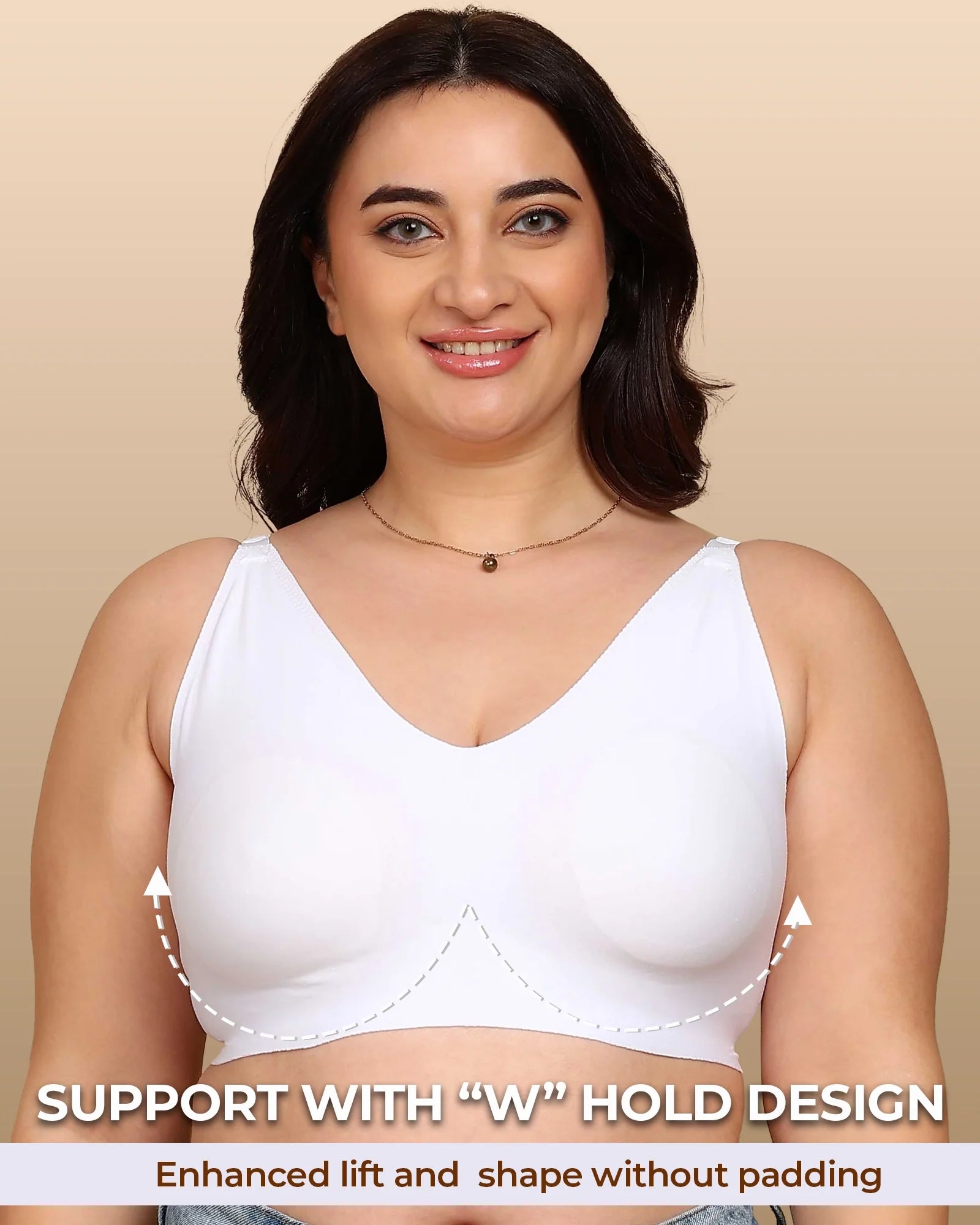 Swanz  Bonded Breathable Cotton Non-Padded Full-Coverage Bra with Hidden Concealer (SB-935)
