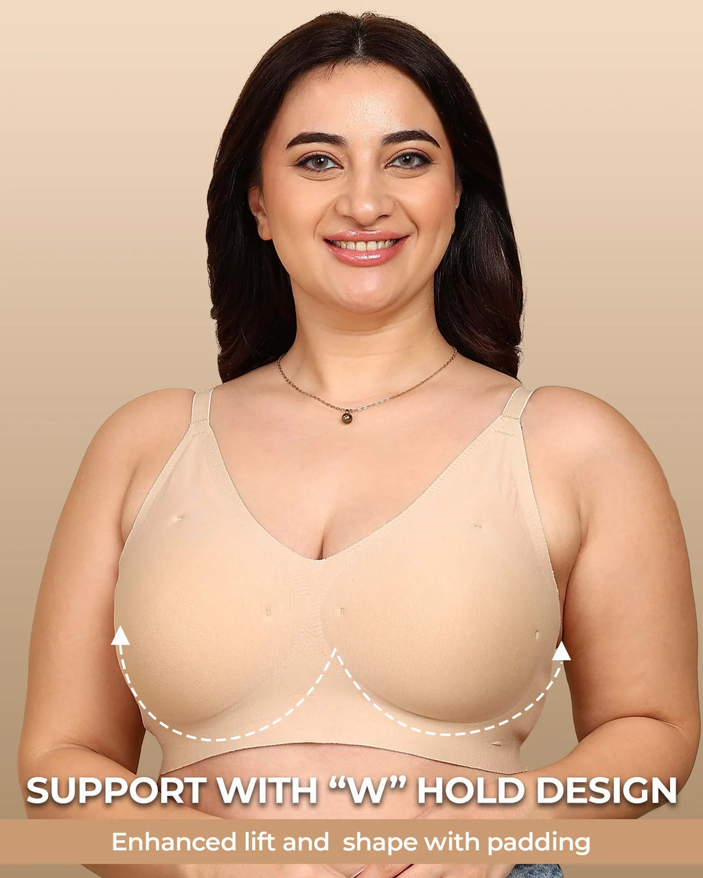 Swanz  Bonded Breathable Cotton Padded Full-Coverage Bra (SB-938)