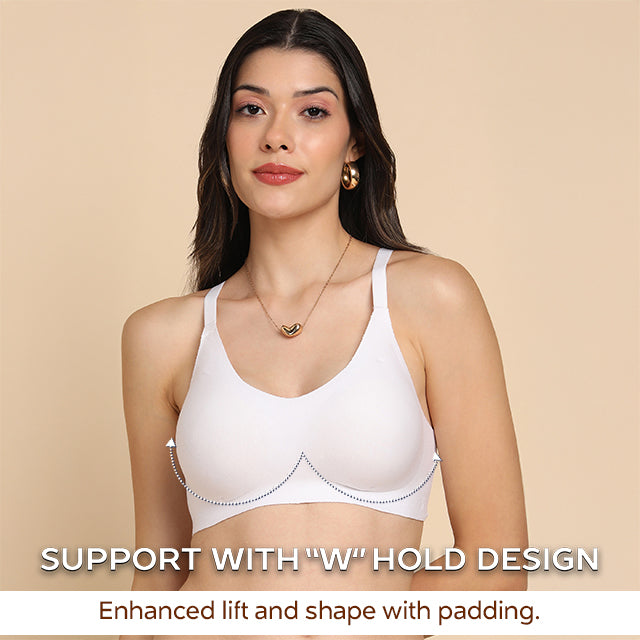 Swanz  Bonded Breathable Cotton Padded Full-Coverage Bra (SB-938)