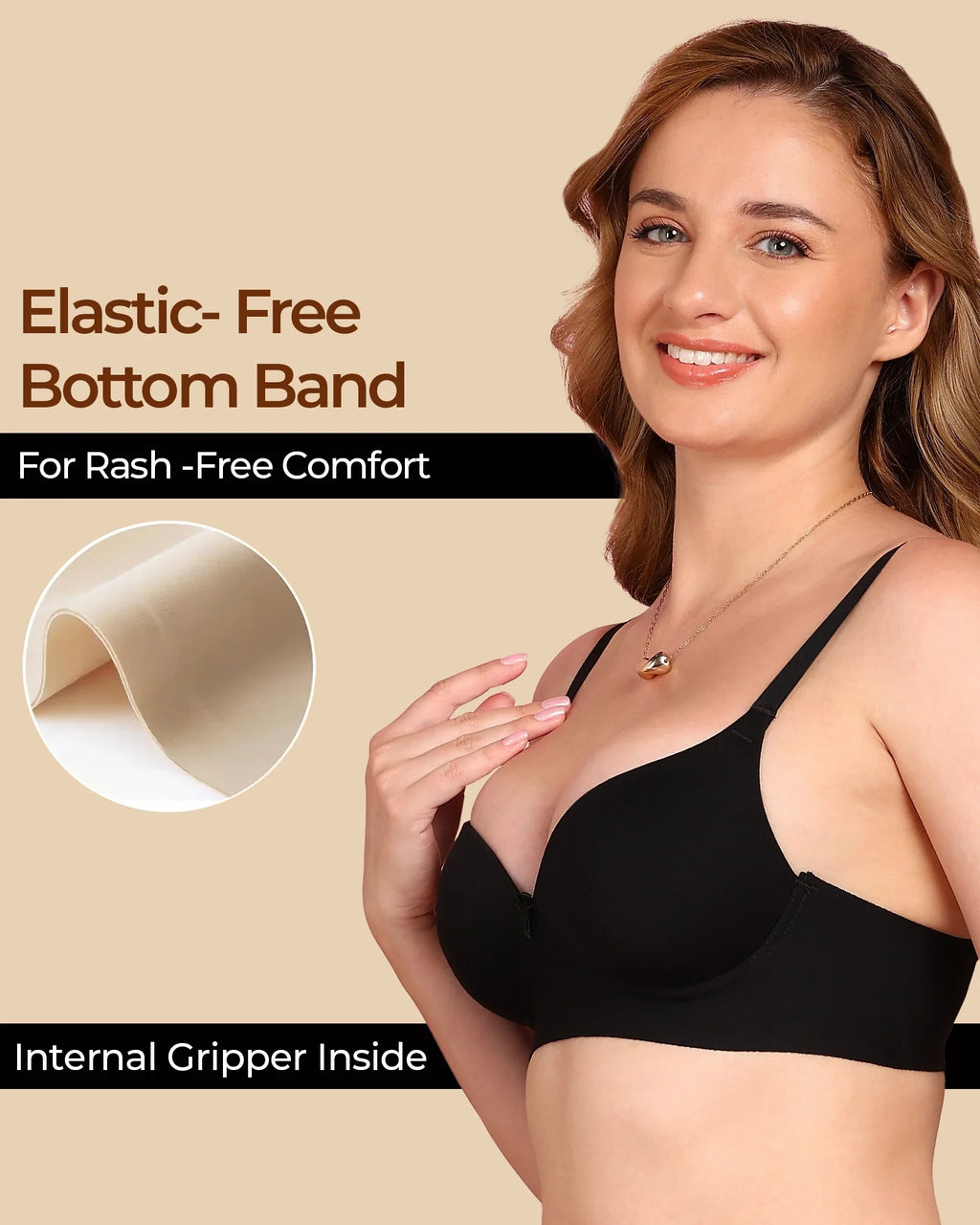 Swanz  Bonded Breathable Cotton Push-Up 3/4-Coverage Maximiser Bra (Level 2 Padding) (SB-97015)