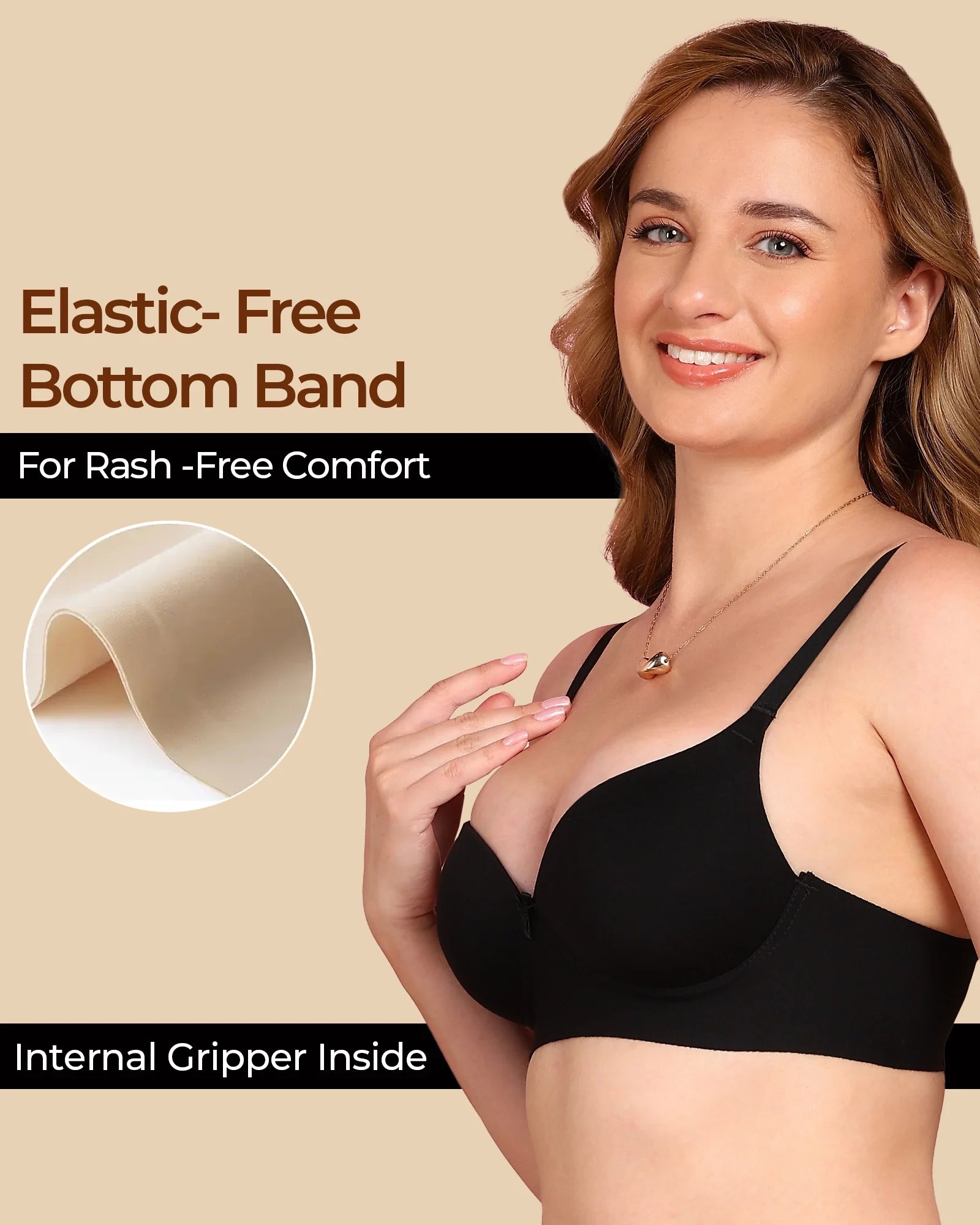 Swanz  Bonded Breathable Cotton Push-Up 3/4-Coverage Maximiser Bra (Level 2 Padding) (SB-97015)