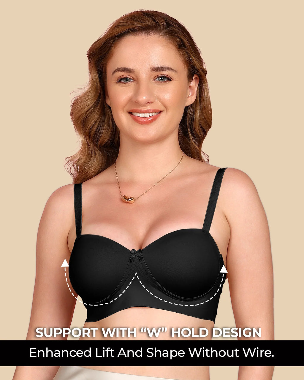 Swanz  Bonded Demi-Cup Padded Cotton Spandex Bra (SB-91012)