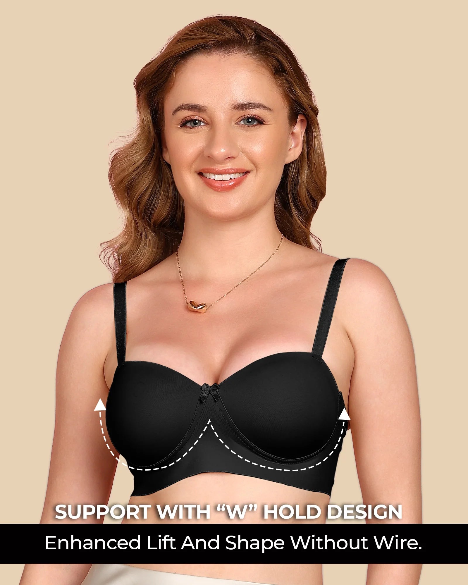 Swanz  Bonded Demi-Cup Padded Cotton Spandex Bra (SB-91012)