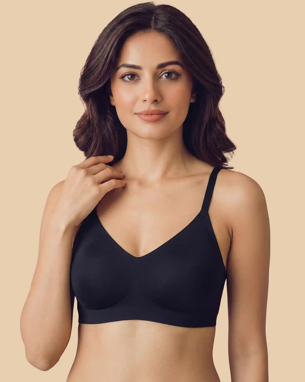 Cotton Non-Padded Full Coverage Bonded Bra (SB-935-Black)