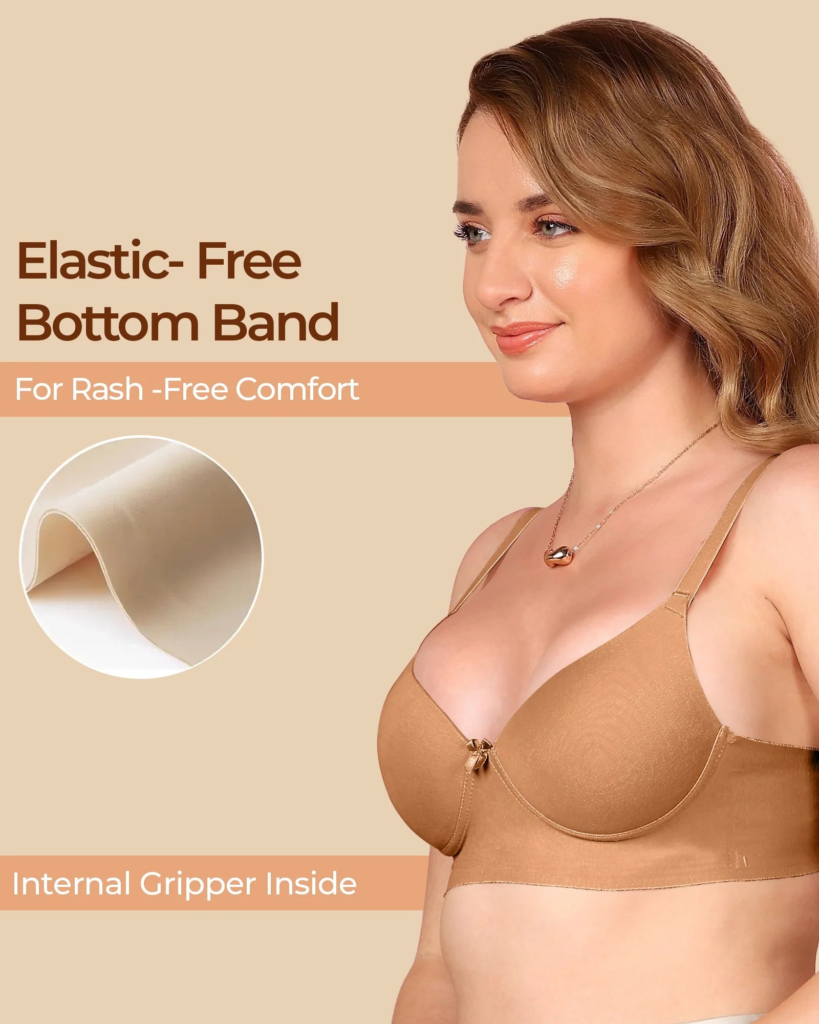 Swanz  Bonded Breathable Cotton Push-Up 3/4-Coverage Bra (Level 3 Padding) (SB-93510)