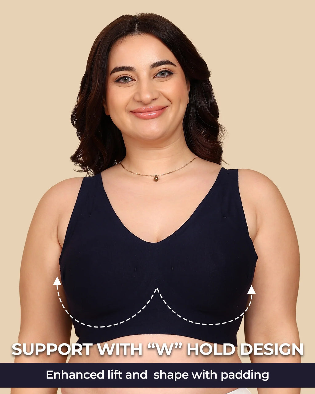 Swanz  Bonded Breathable Cotton Padded Full-Coverage Bra (SB-938)