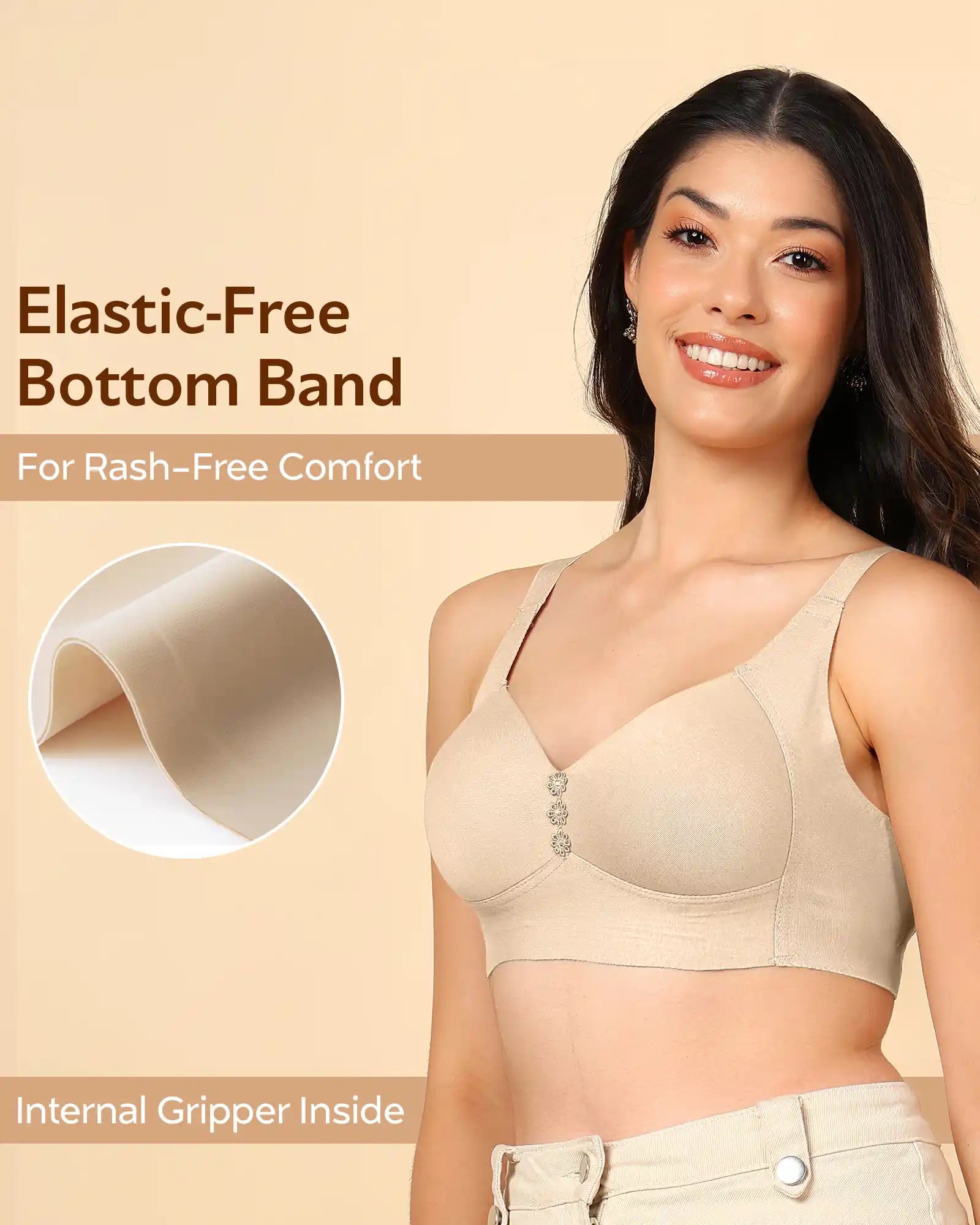 Swanz  Bonded Breathable Cotton Plus-Size Padded M-Frame Minimiser (SB-9203)