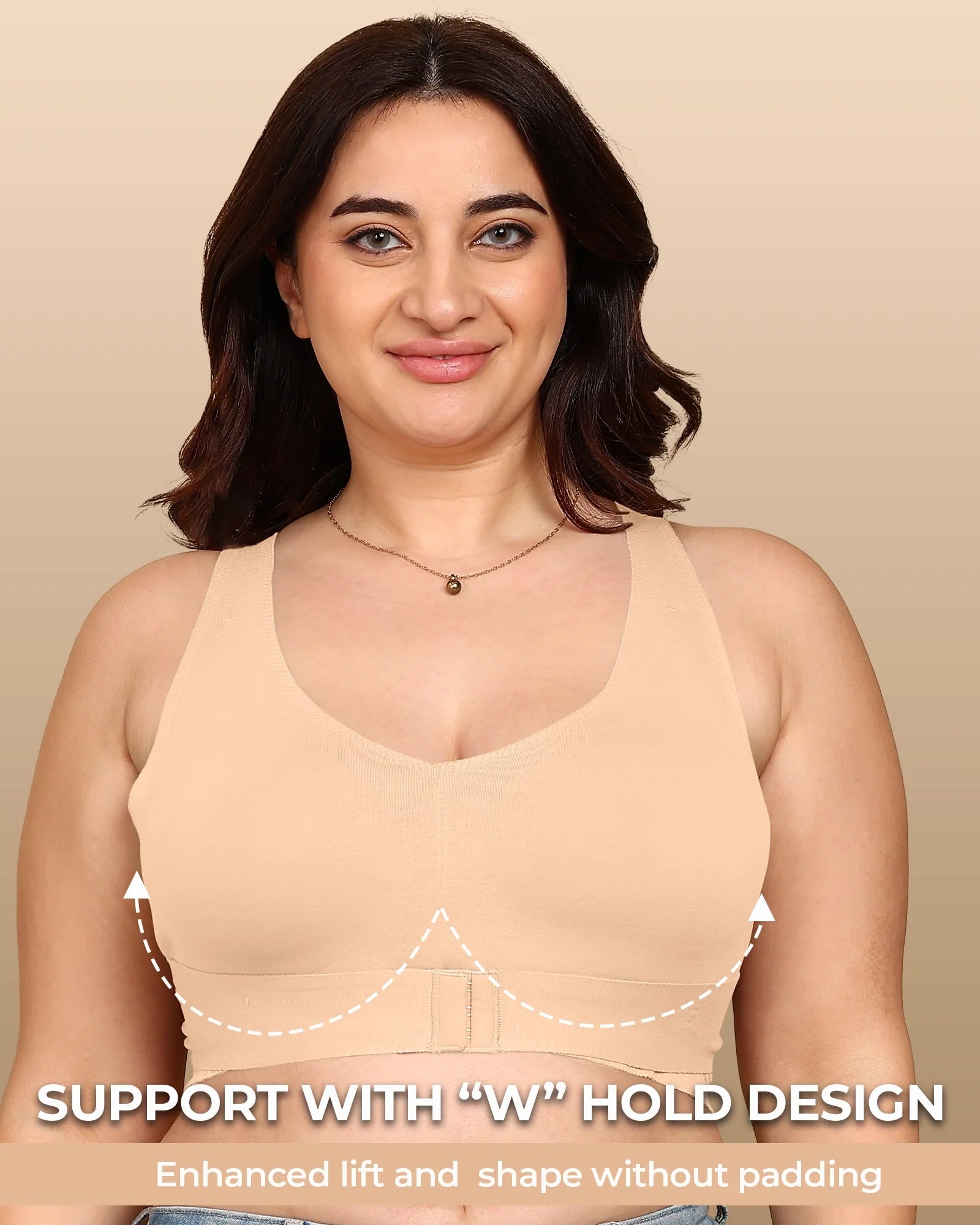 Swanz  Bonded Breathable Cotton Non-Padded Gym Bra with Posture Support (SB-995)