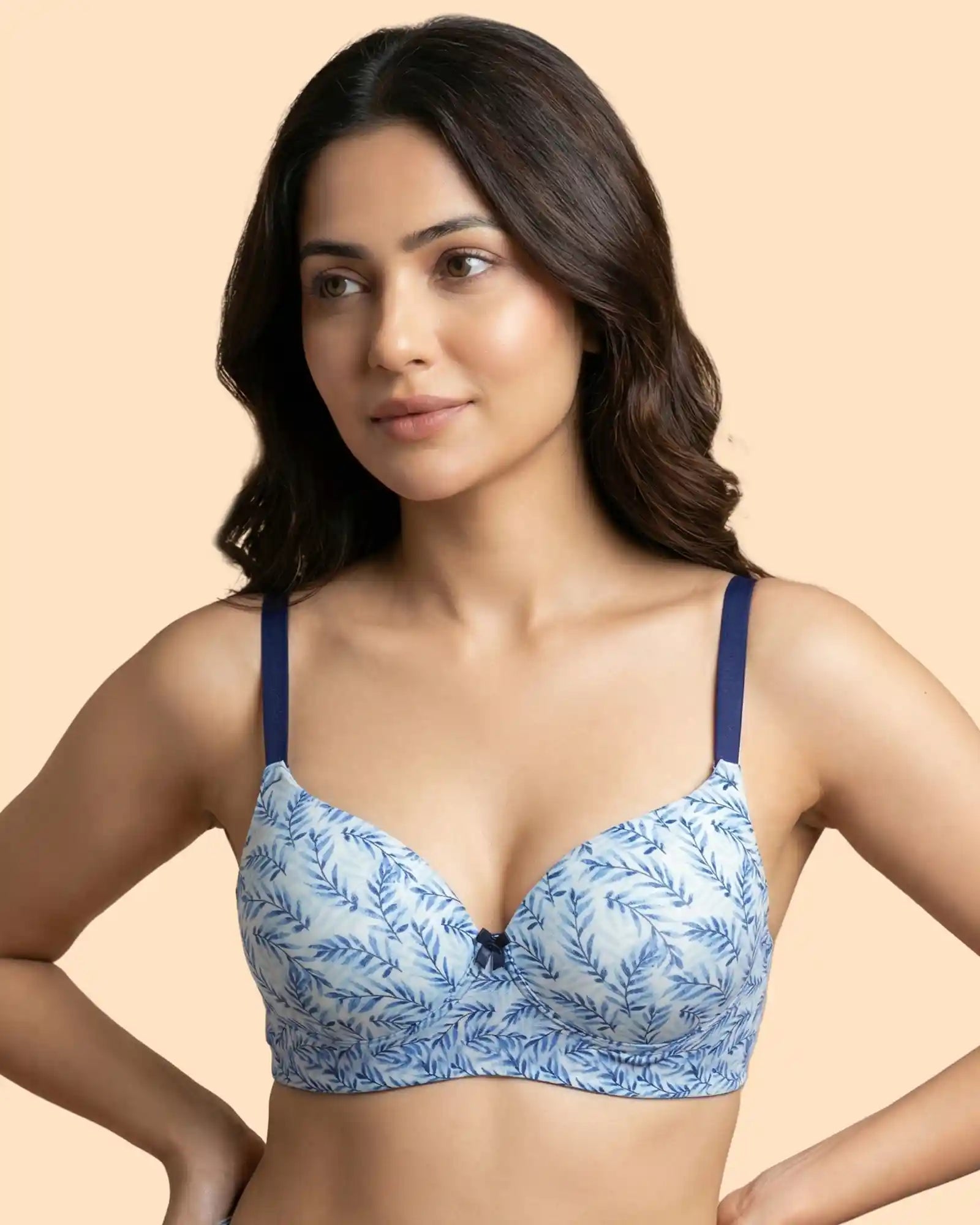 Printed Polyamide Bonded Maximiser Bra (Level-2 Padding) with 3/4th Coverage (TW-SB-51753)