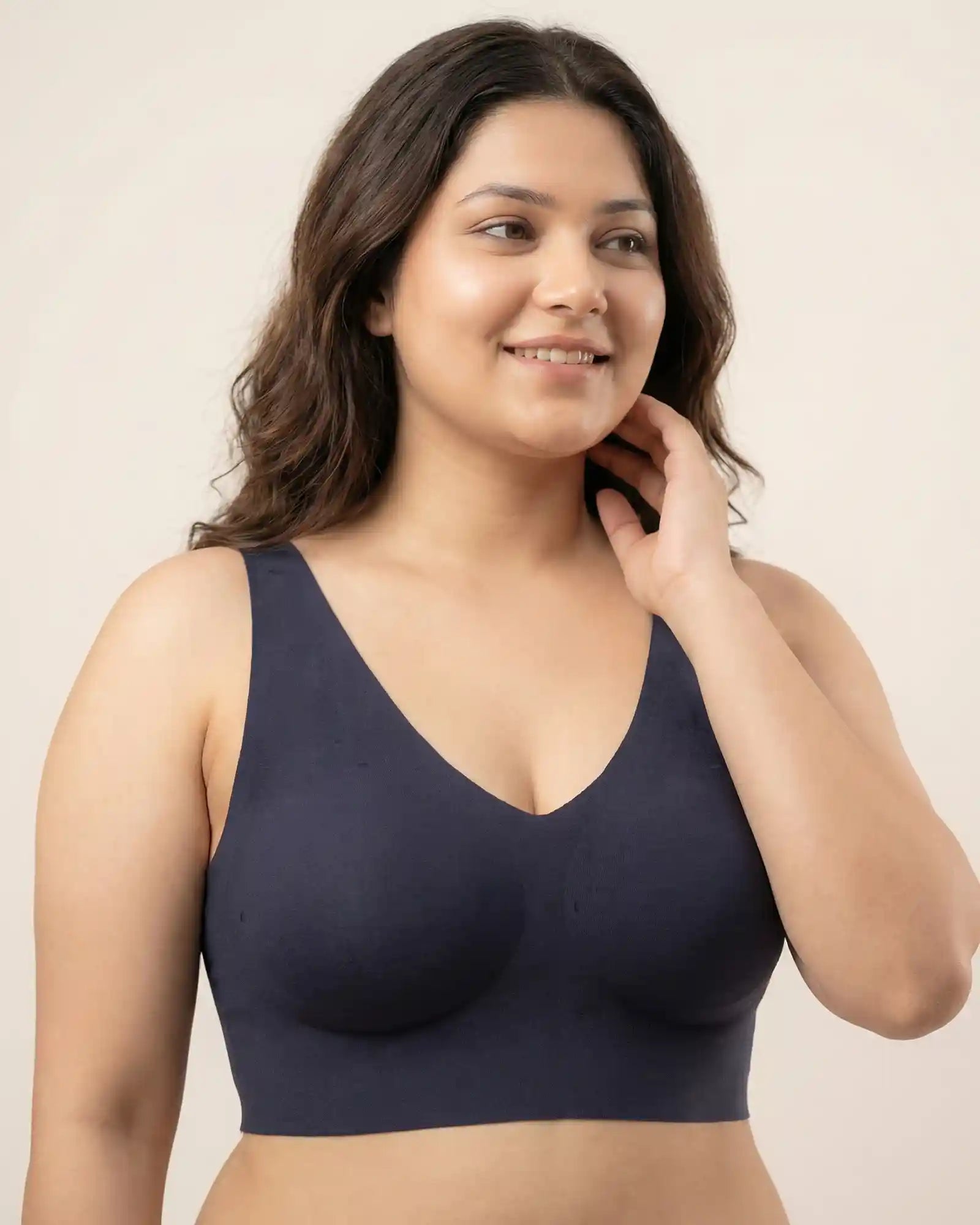 Cotton Padded Full Coverage Bonded Bra (SB-938-Navy)