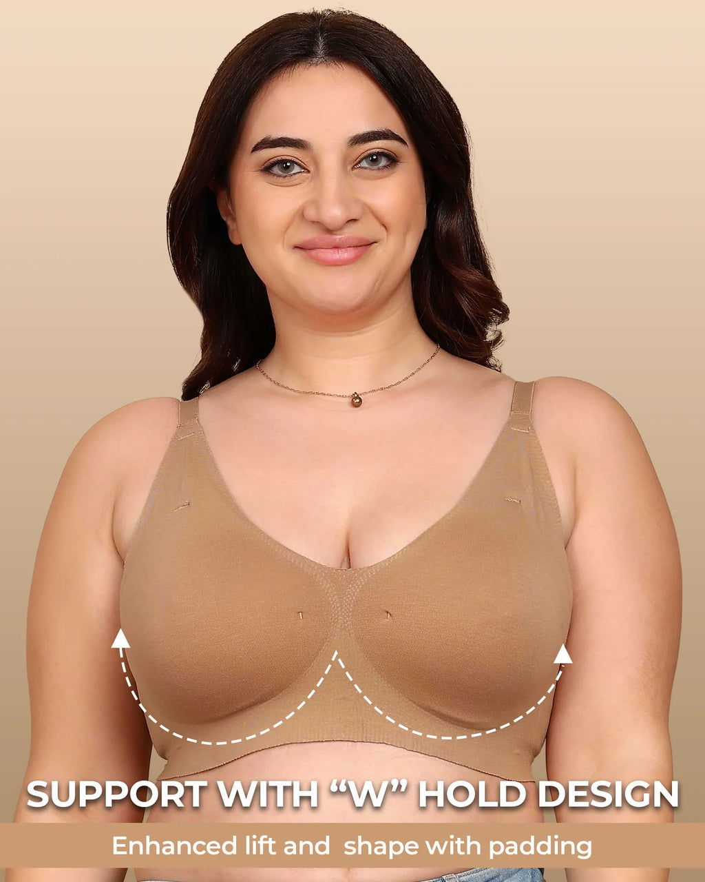 Swanz  Bonded Breathable Cotton Padded Full-Coverage Bra (SB-938)