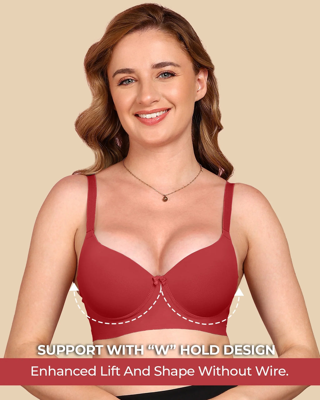 Swanz  Bonded Polyamide Push-Up 3/4 Coverage Bra (Level 3 Padding) (SB-95301)