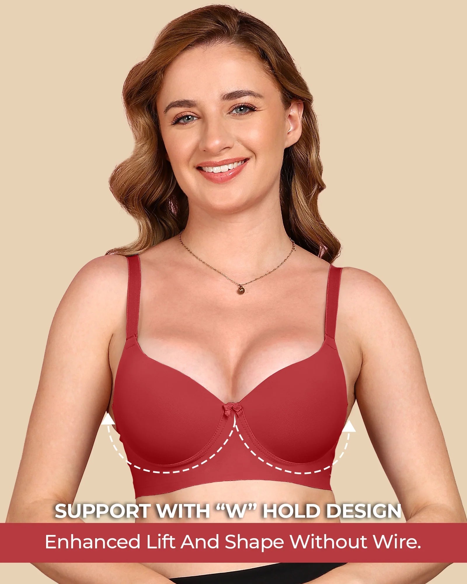 Swanz  Bonded Polyamide Push-Up 3/4 Coverage Bra (Level 3 Padding) (SB-95301)