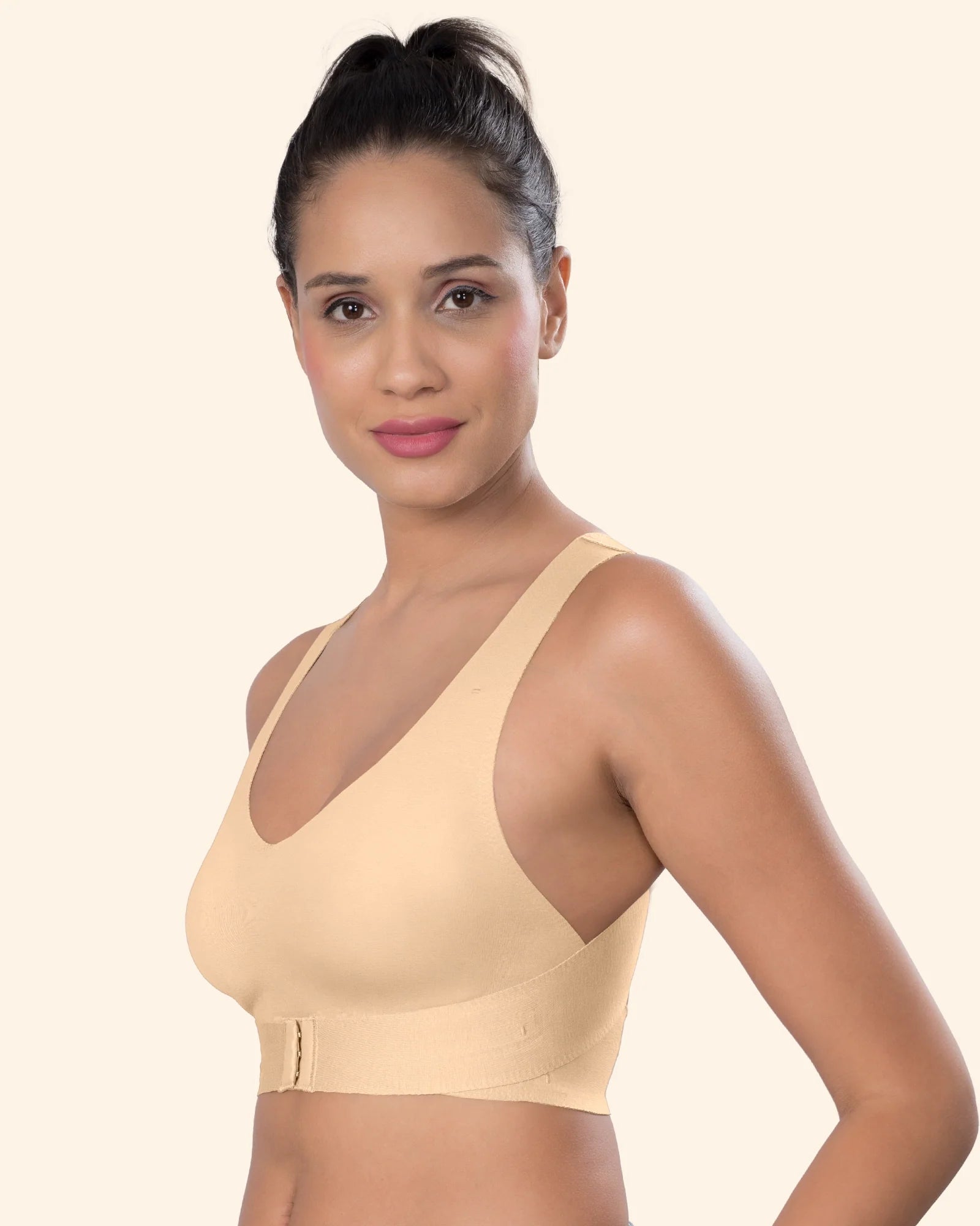 Swanz  Bonded Breathable Cotton Non-Padded Gym Bra with Posture Support (SB-995)