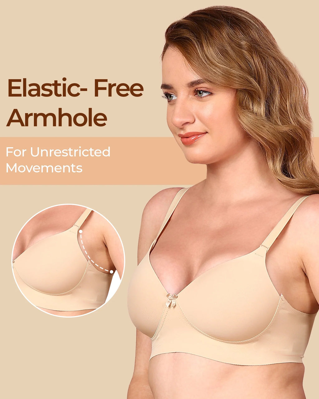 Swanz  Bonded Polyamide Lightly Padded Bra (Level 1 Padding) (SB-95991)