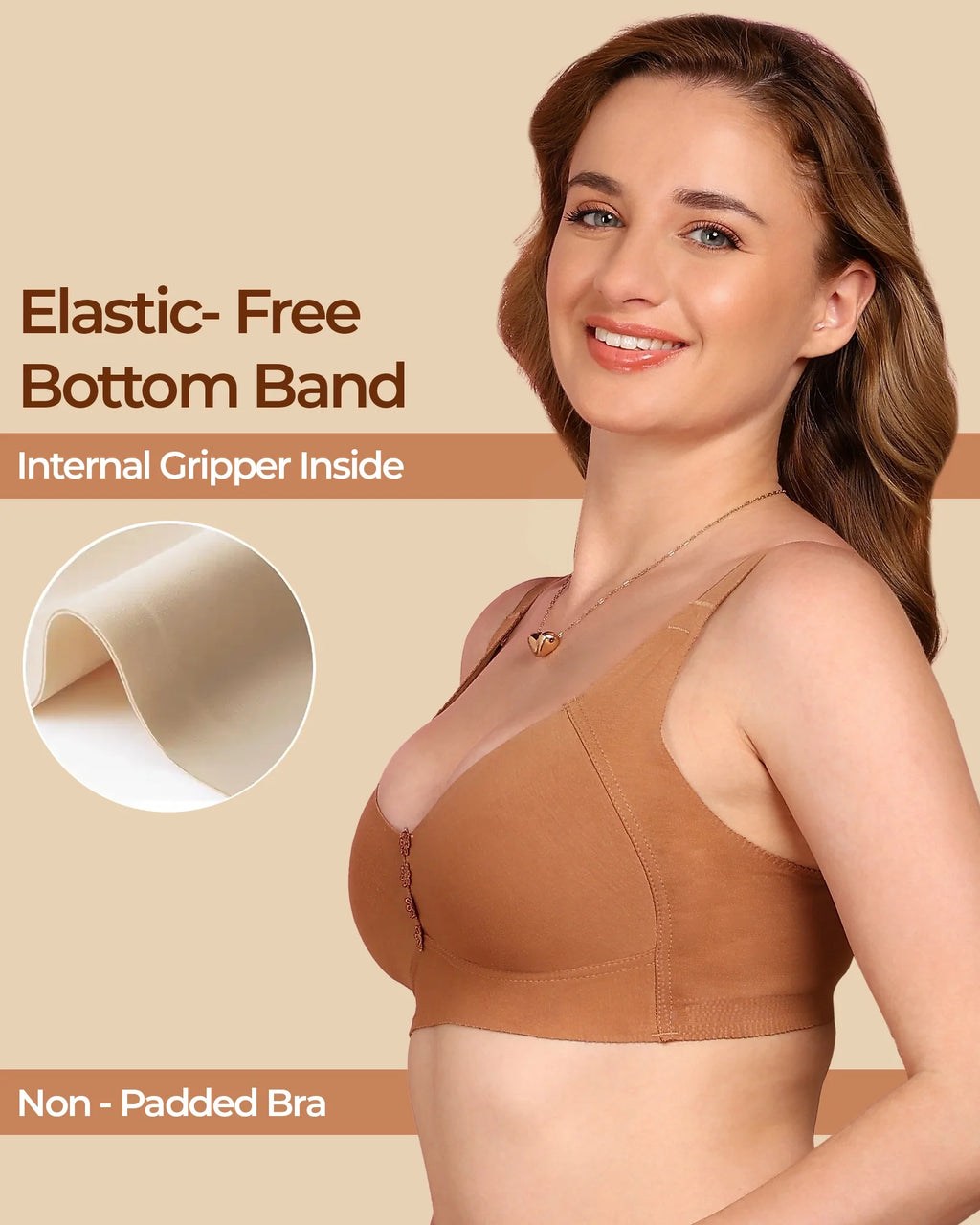 Swanz  Bonded Breathable Cotton Plus-Size Non-Padded M-Frame Minimiser with Hidden Concealer (SB-9303)
