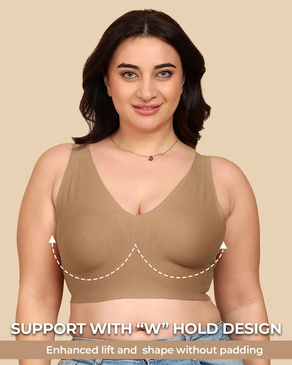 Swanz  Bonded Breathable Cotton Plus-Size Full-Coverage Bra with Hidden Concealer (TW-SB-915)