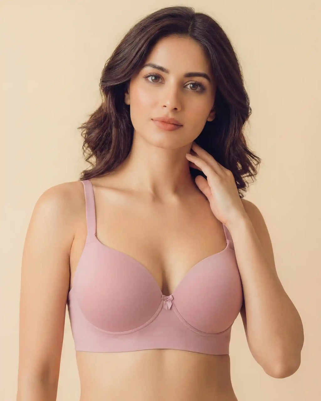 Polyamide Non-Wired Maximiser Push Up Bonded Bra (Level-2 Padding) with 3/4th Coverage (SB-95107) (Plum)